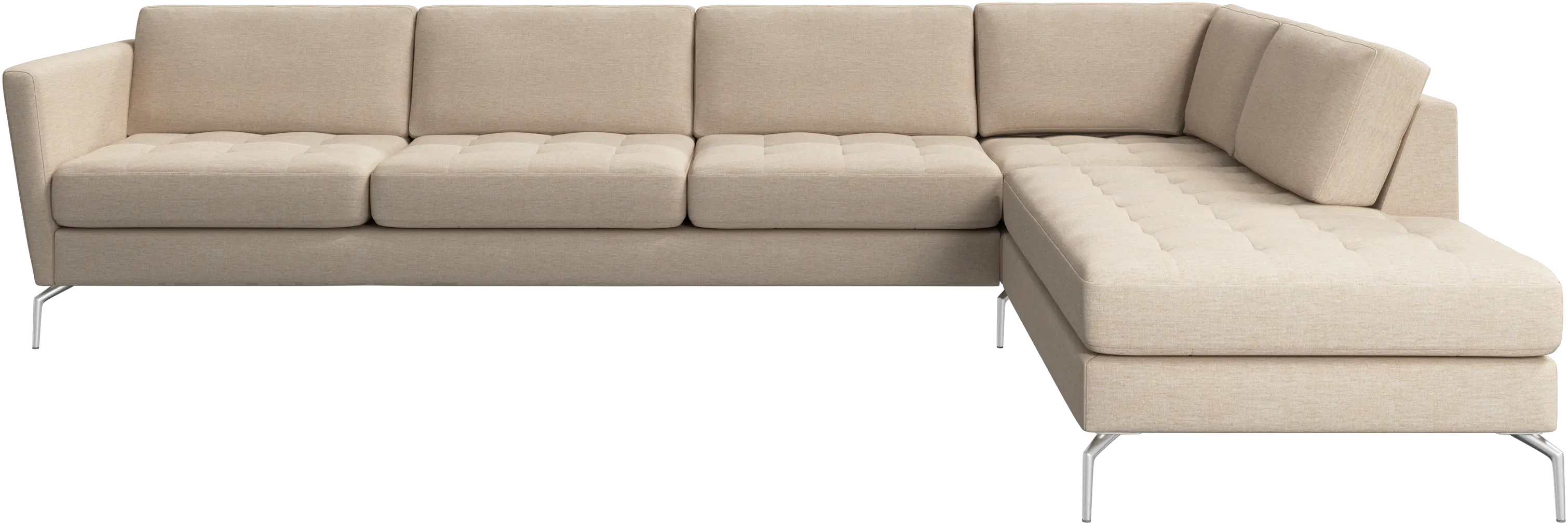 Osaka corner sofa with lounging unit, tufted seat