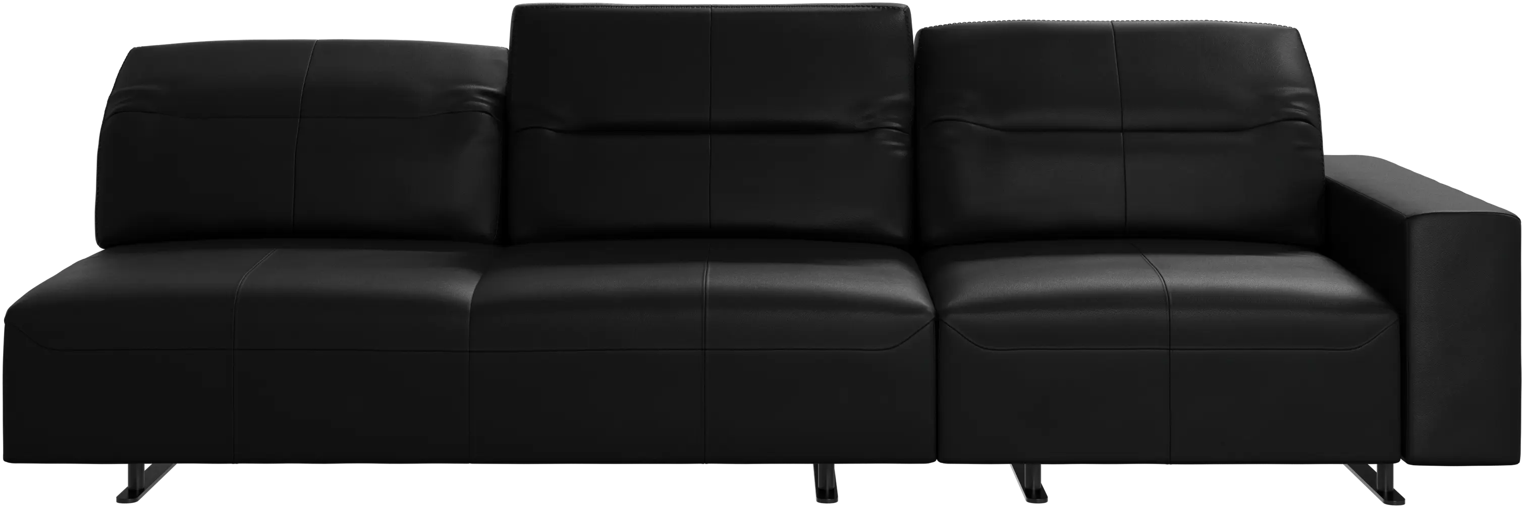 Hampton sofa with adjustable back and storage on the right side