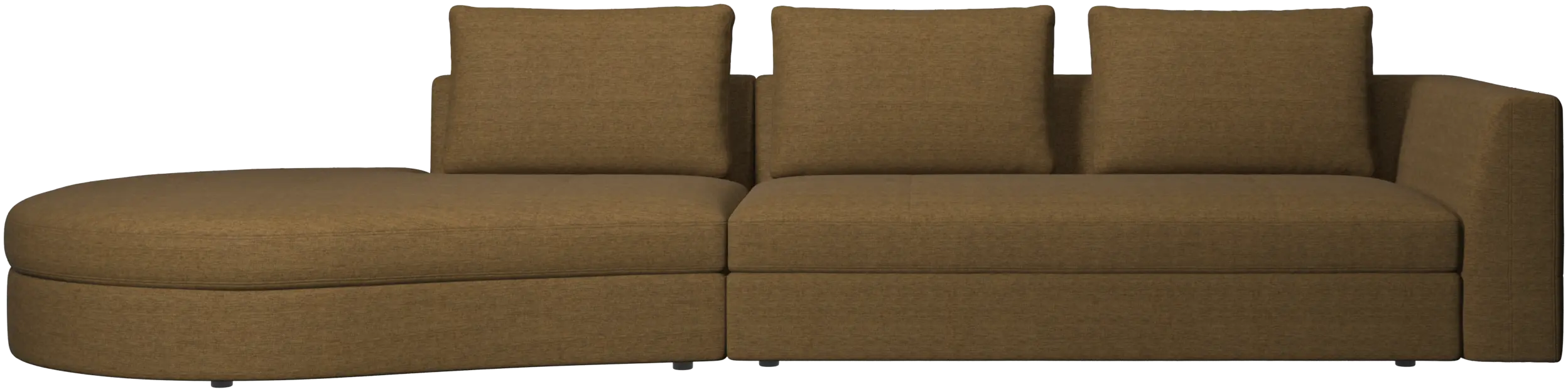 Bergamo sofa with round lounging unit, left