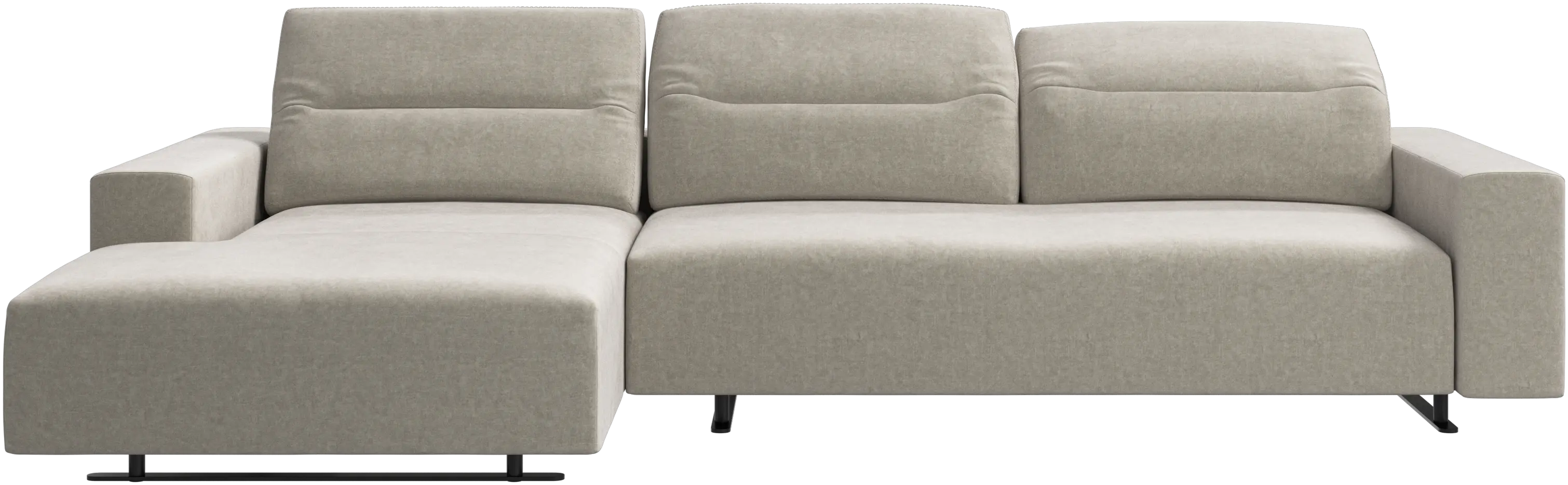 Hampton Sofa mit verstellbarem Rückenpolster, Ruhemodul und Staufach an beiden Seiten