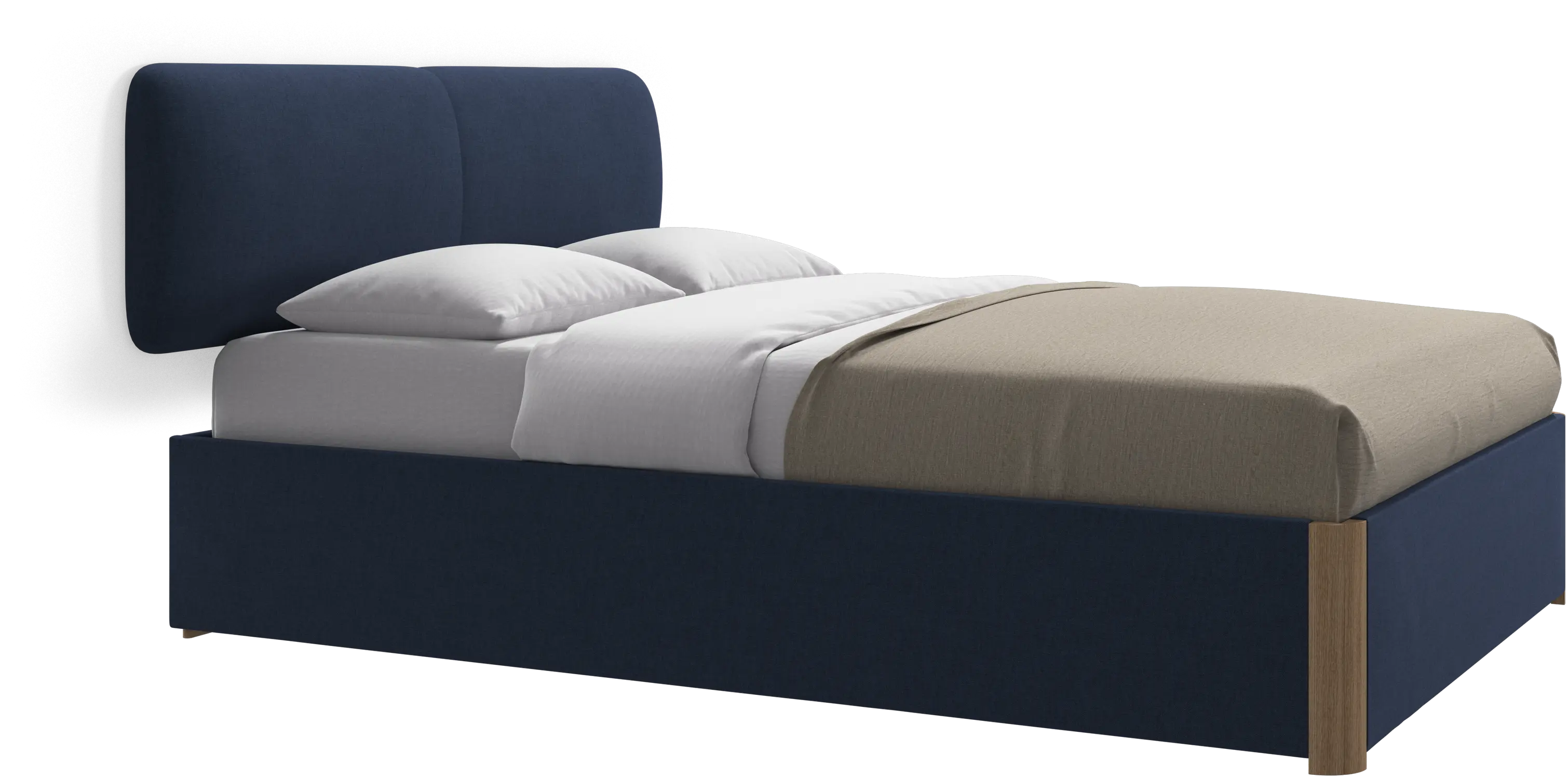 Element bed, wall-mounted headboard, with slats and storage solution, excl. mattress