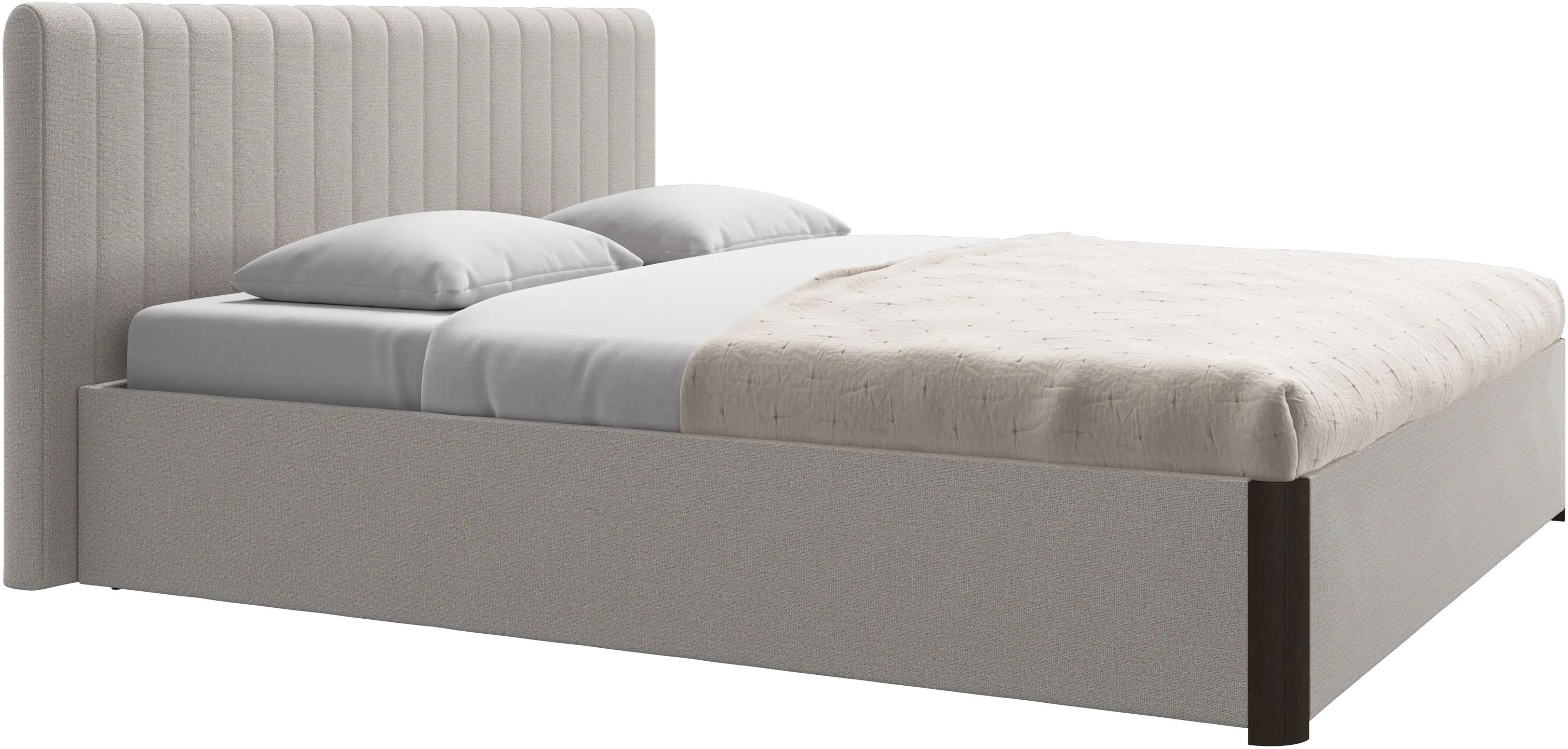 Element cama, cabecero montado en la cama, con láminas y solución de almacenamiento, excl. colchón