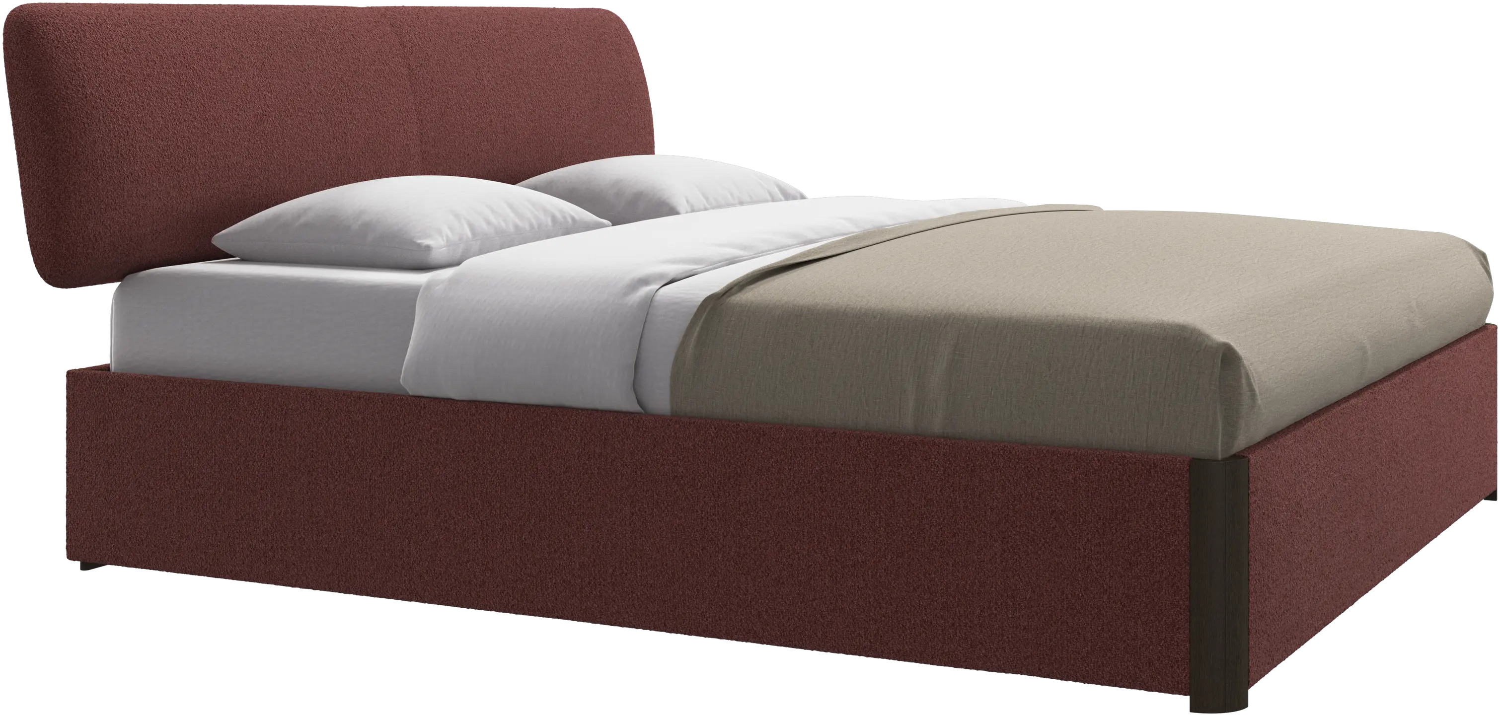 Element bed, bed-mounted headboard, with slats and storage solution, excl. mattress