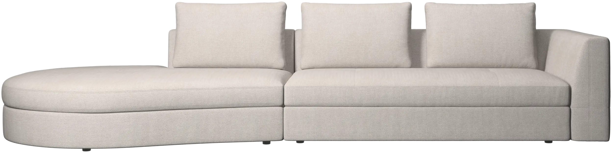 Bergamo sofa with round lounging unit, left