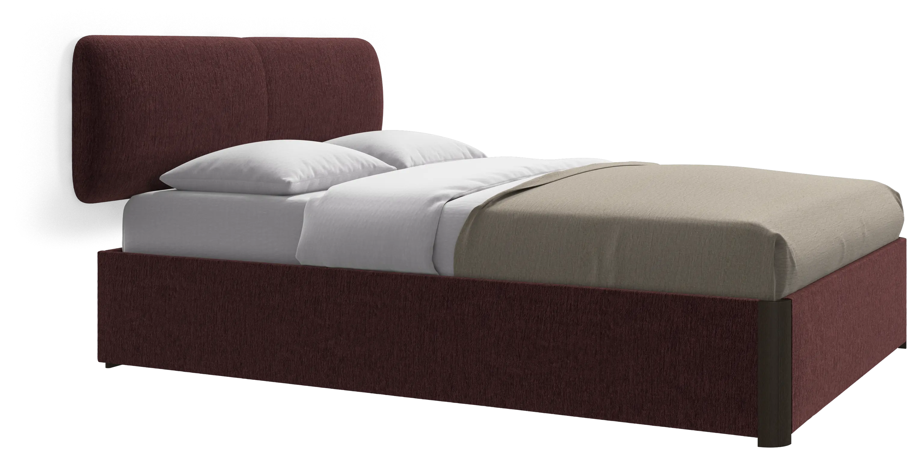 Element cama, cabecero montado en la pared, con láminas y solución de almacenamiento, excl. colchón