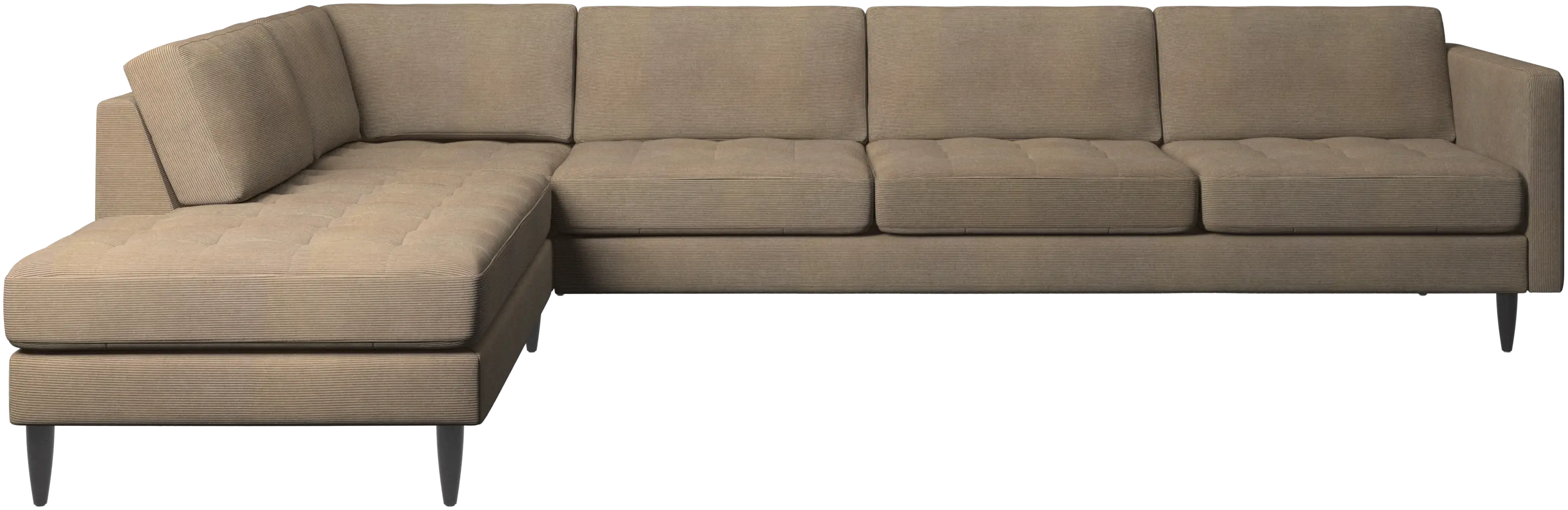 Osaka corner sofa with lounging unit, tufted seat