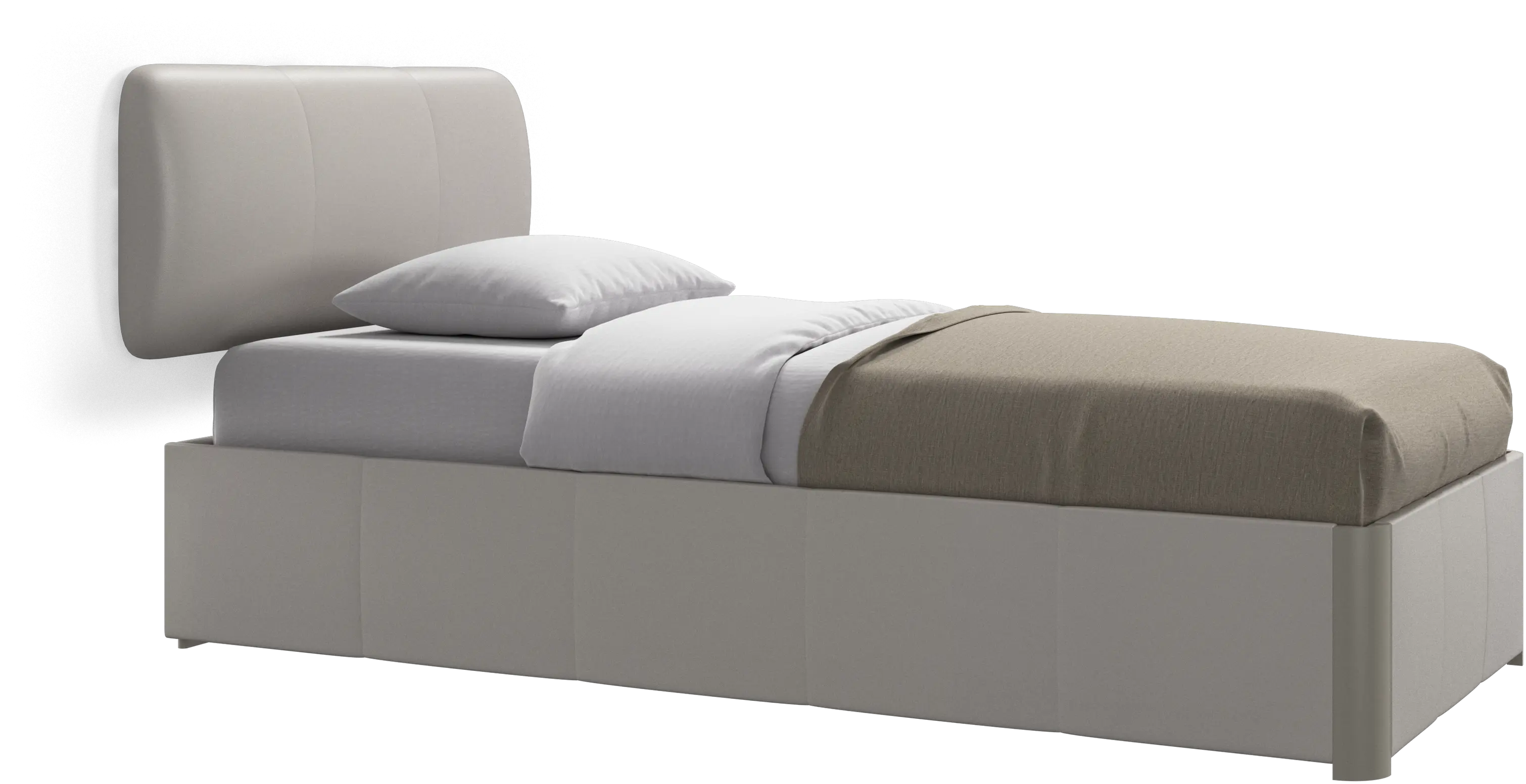 Element bed, wall-mounted headboard, with slats and storage solution, excl. mattress
