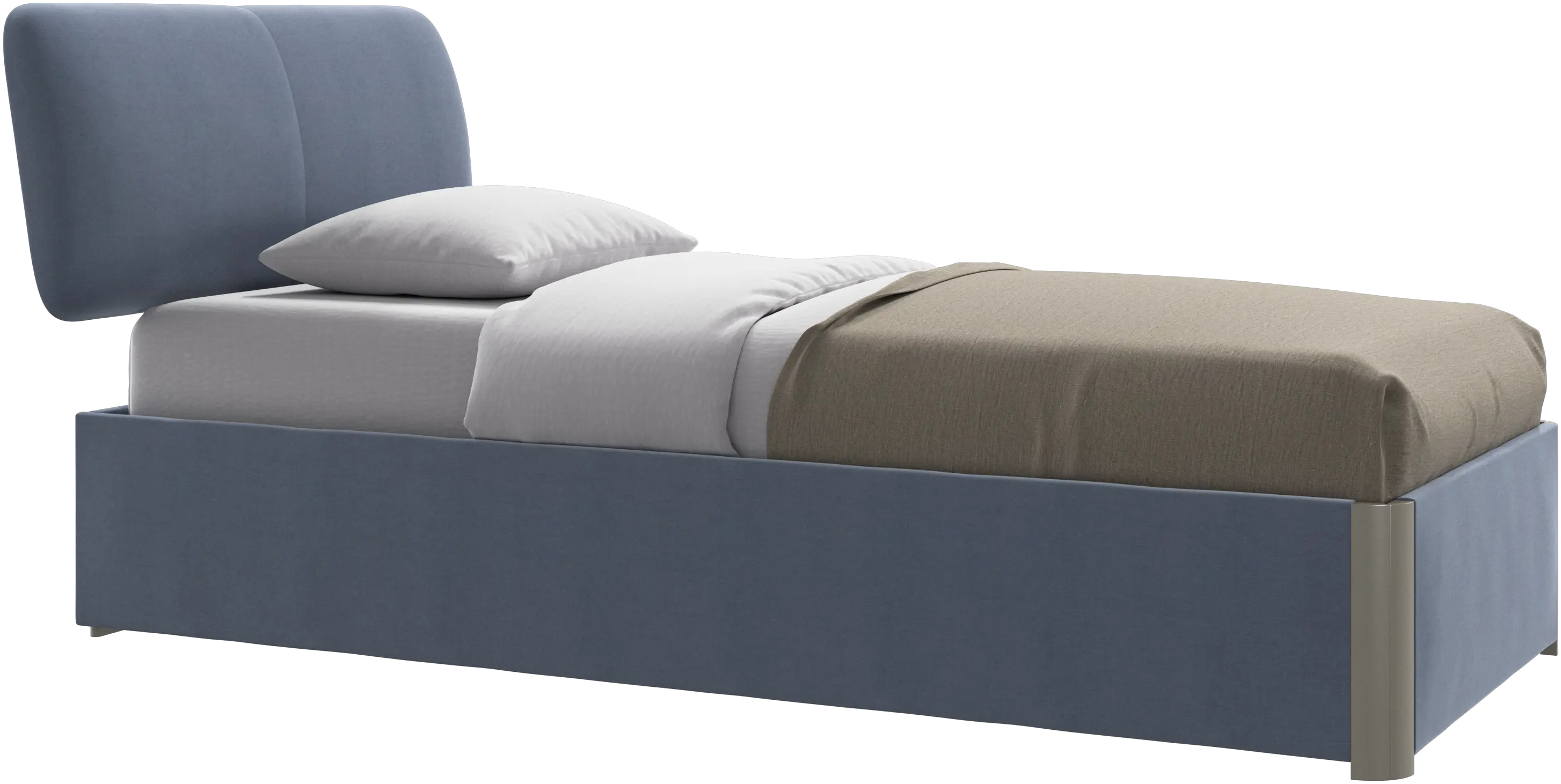 Element bed, bed-mounted headboard, with slats and storage solution, excl. mattress