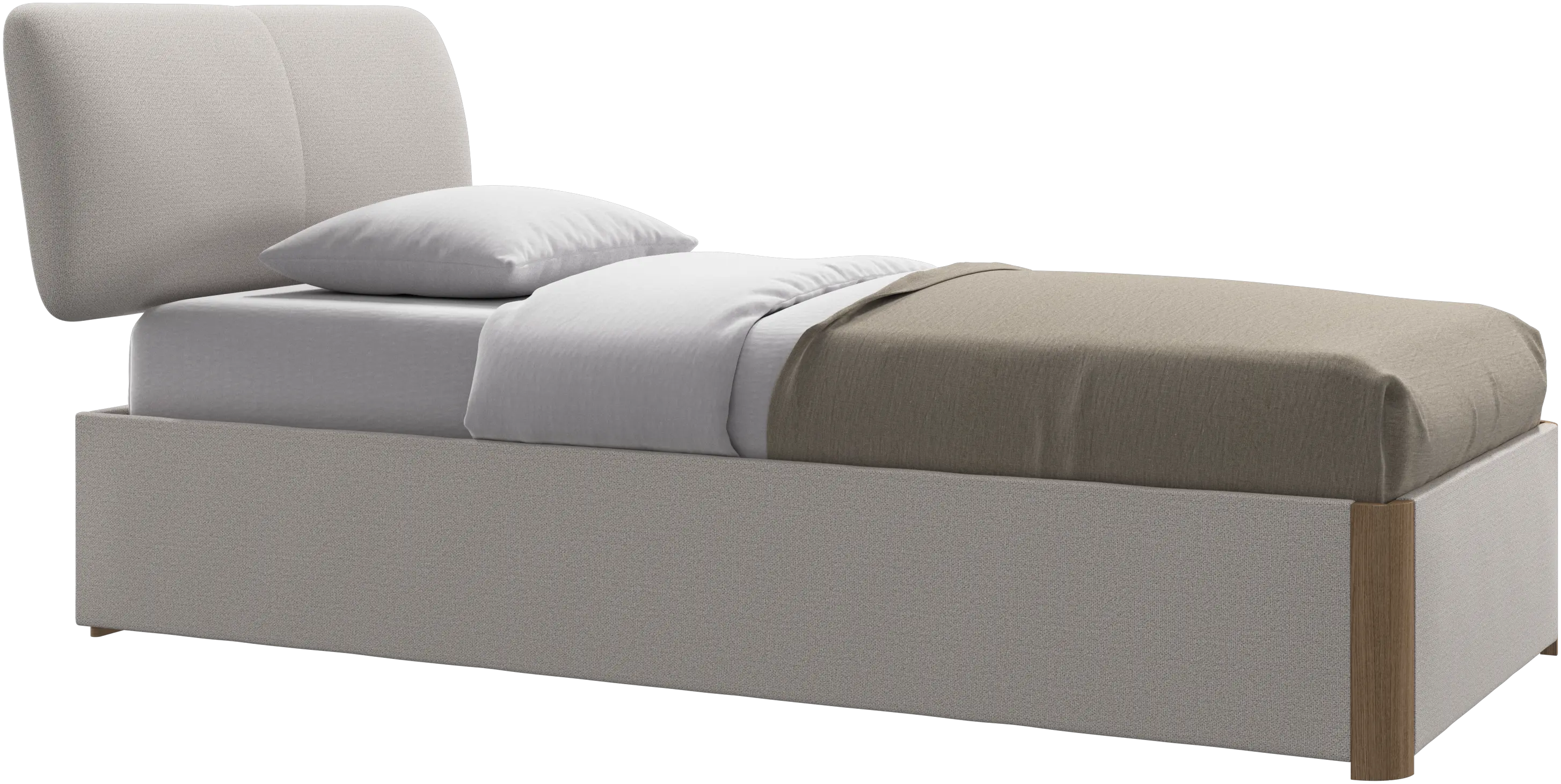 Element bed, bed-mounted headboard, with slats and storage solution, excl. mattress