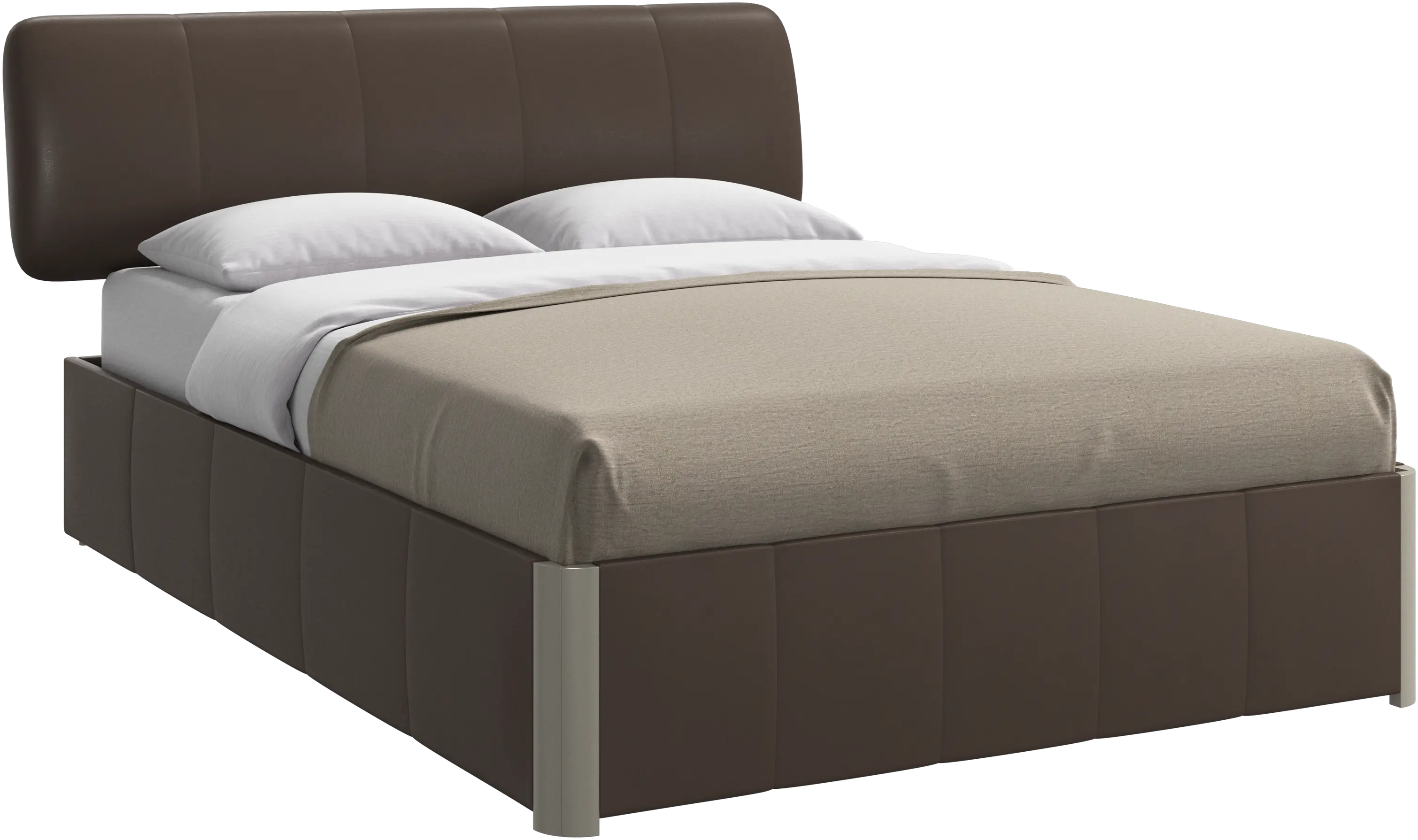 Element bed, bed-mounted headboard, with slats and storage solution, excl. mattress