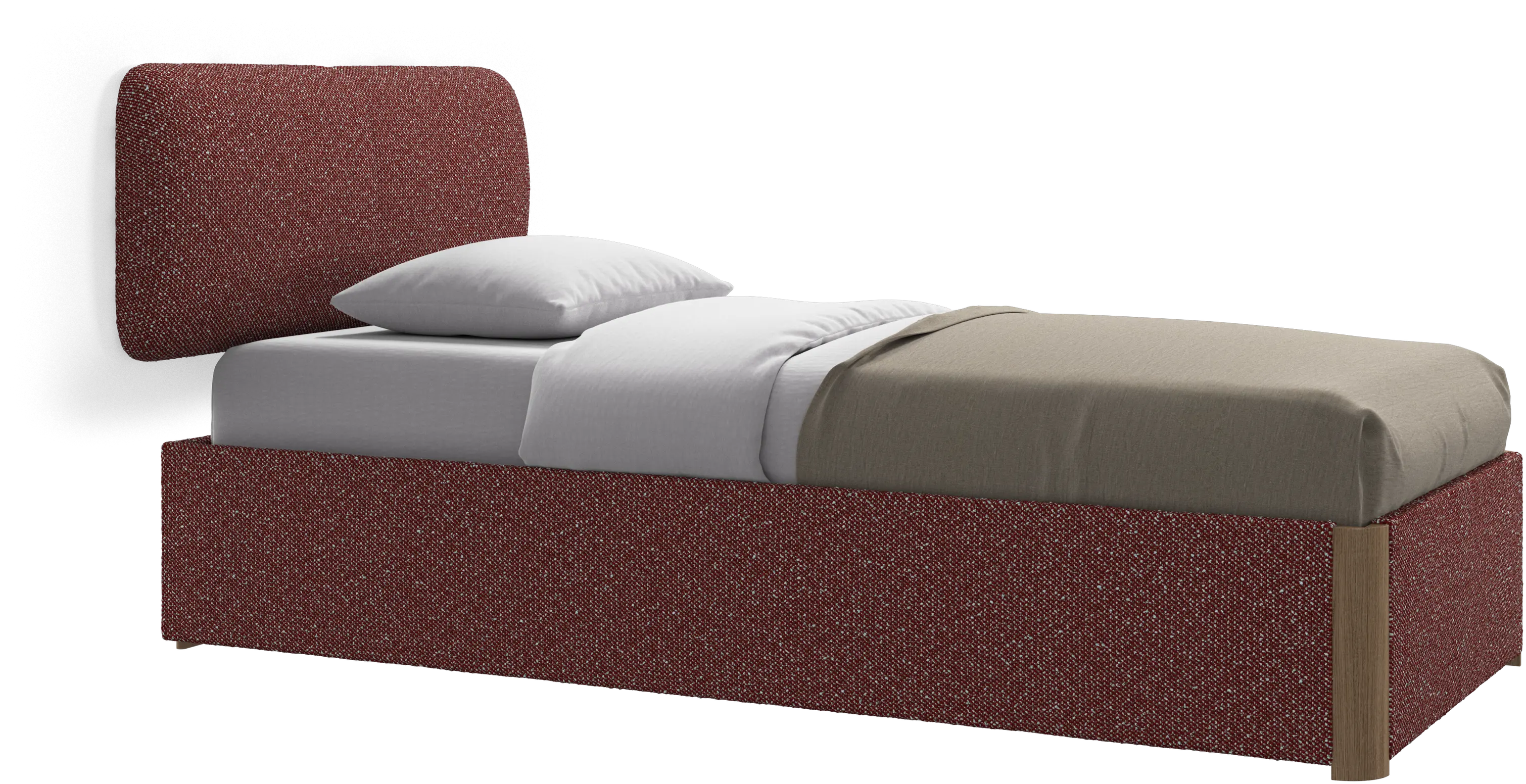 Element bed, wall-mounted headboard, with slats and storage solution, excl. mattress