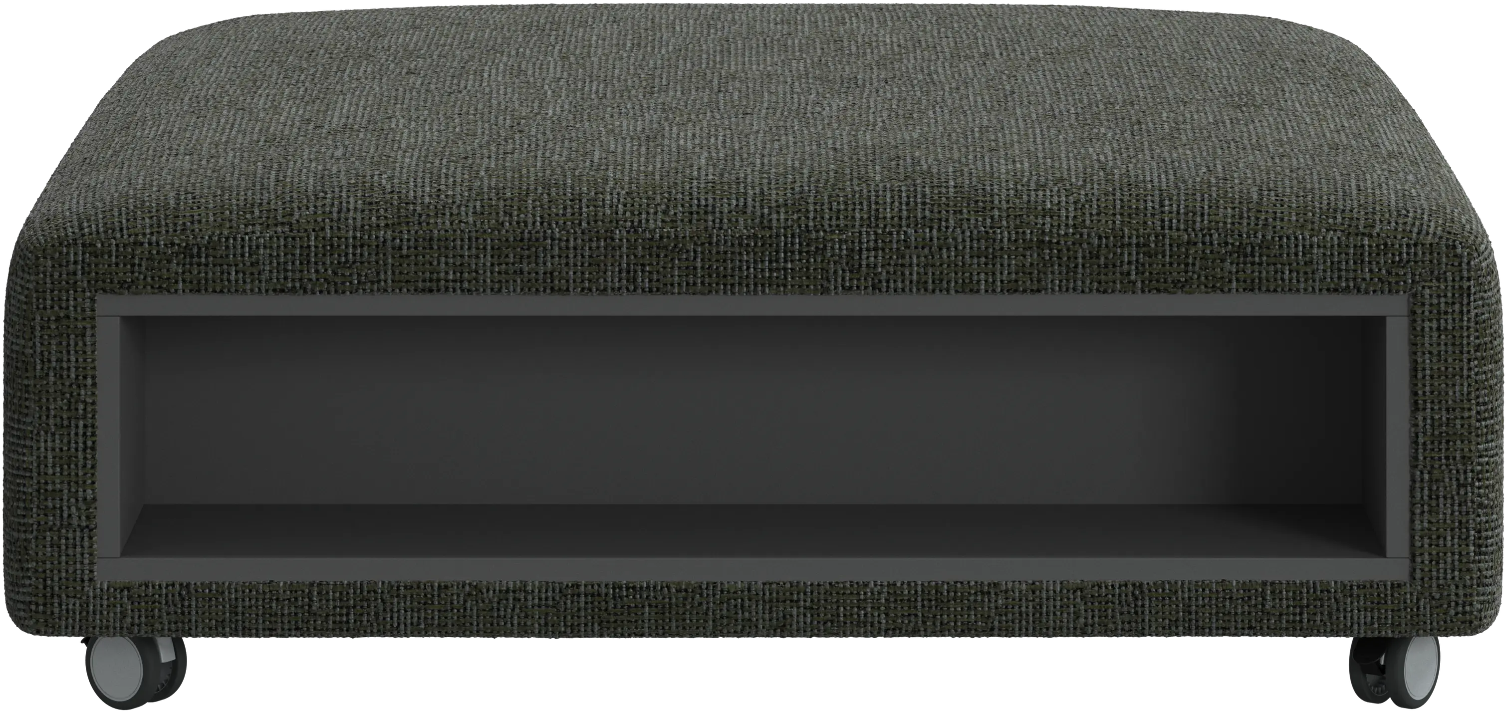 Hampton footstool on wheels with storage left and right sides