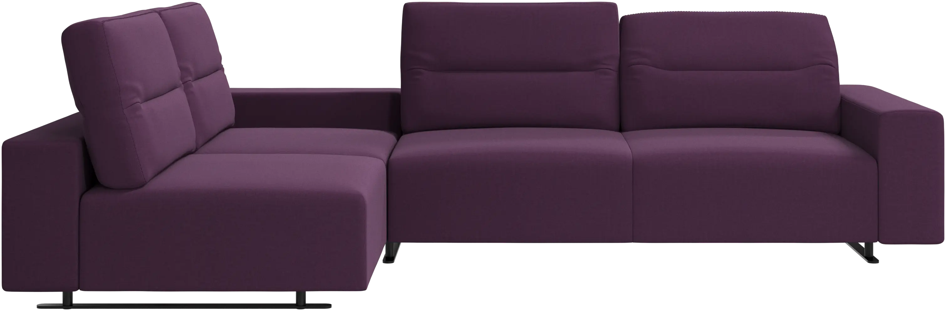Hampton corner sofa with adjustable back and storage on right side