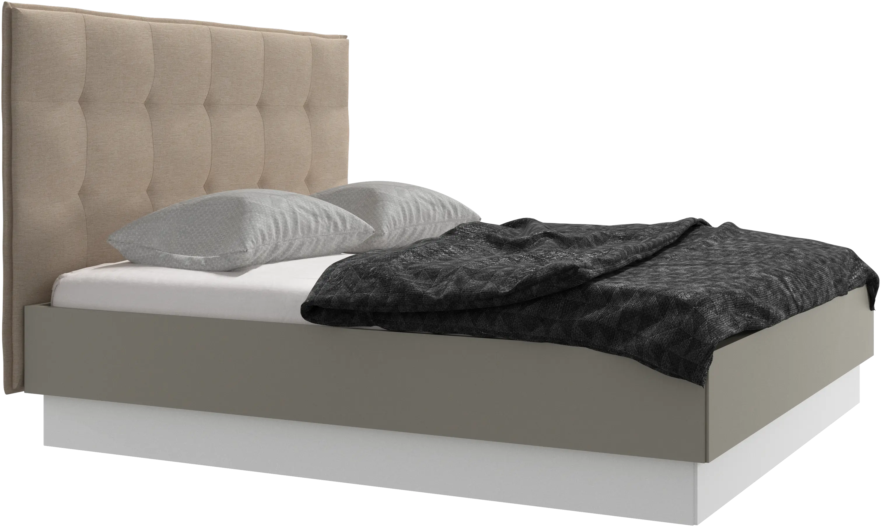 Lugano storage bed with lift-up frame and slats, excl. mattress