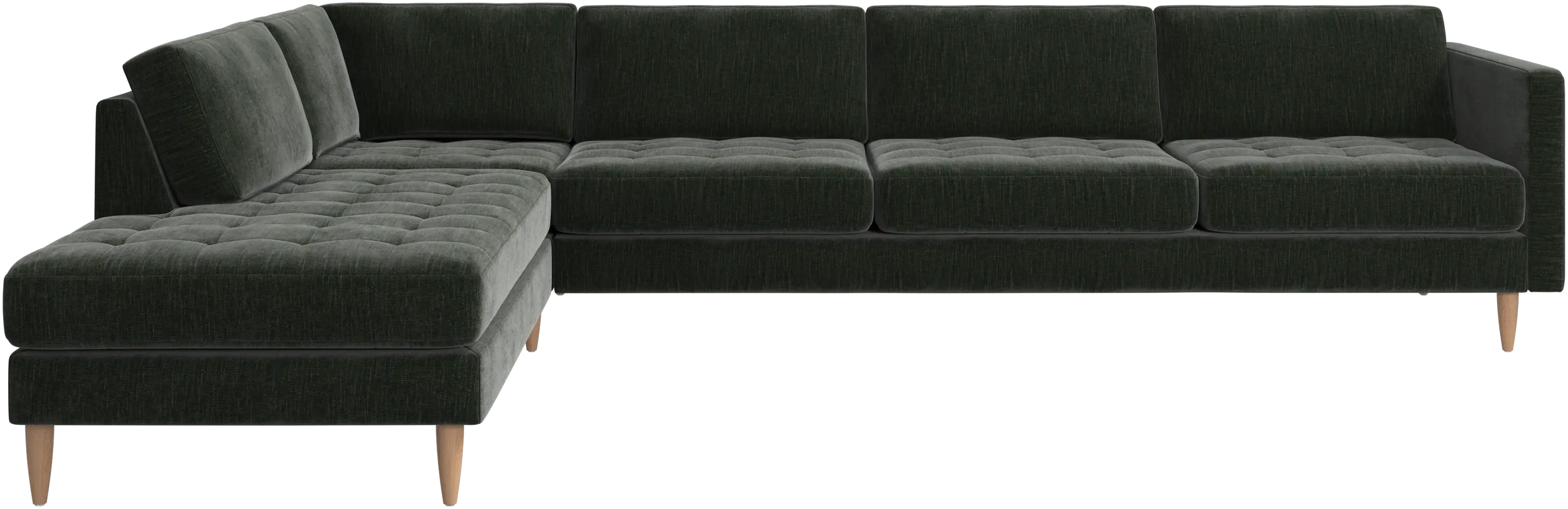 Canapé d'angle Osaka avec chaise longue, assise capitonnée