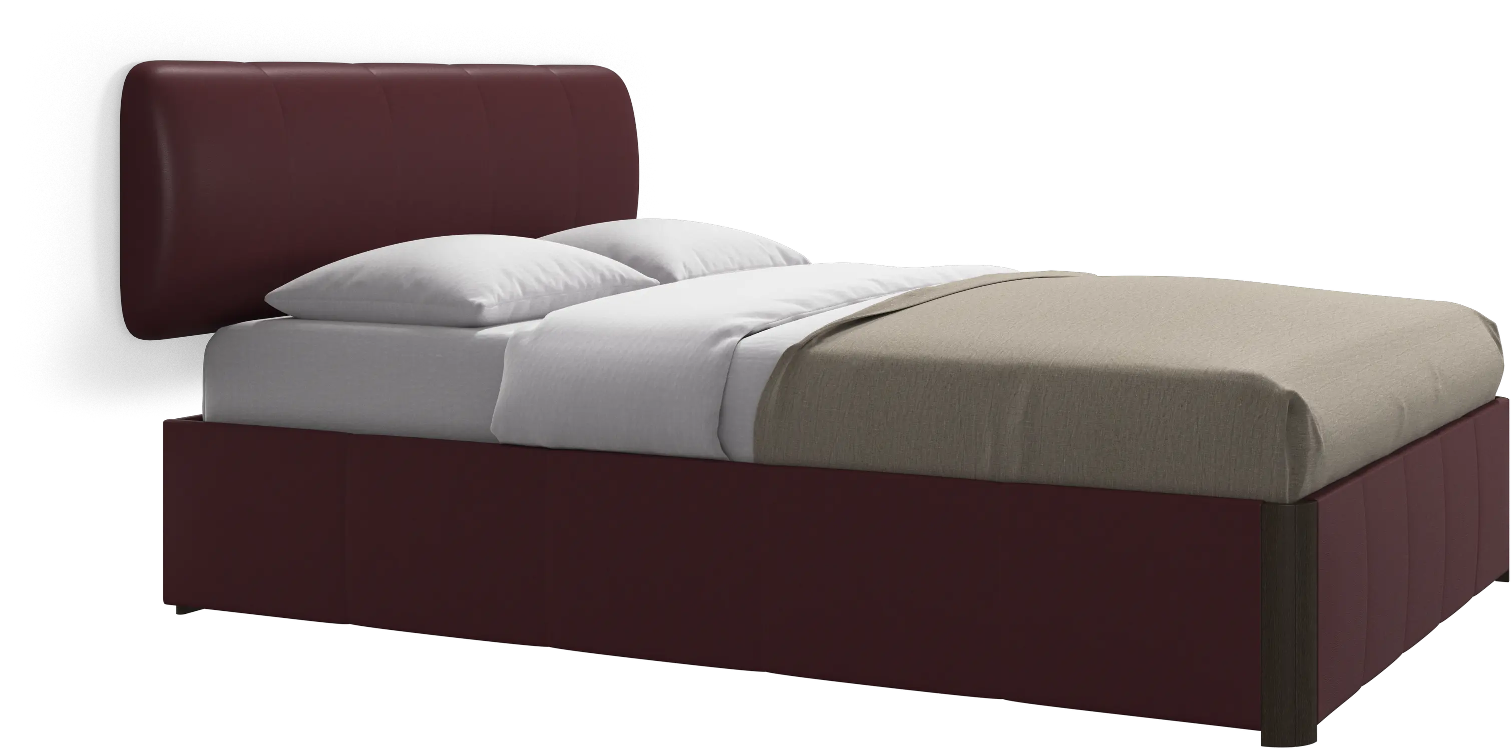 Element bed, wall-mounted headboard, with slats and storage solution, excl. mattress