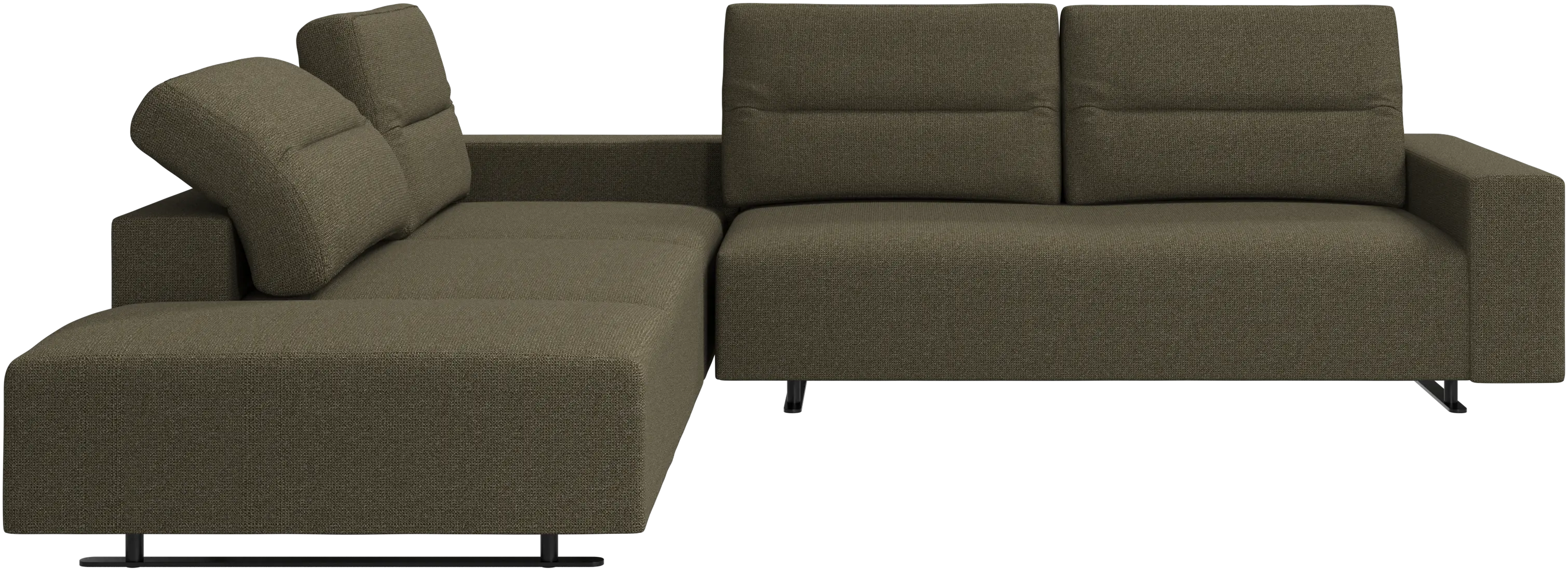 Hampton corner sofa with adjustable back and lounging unit