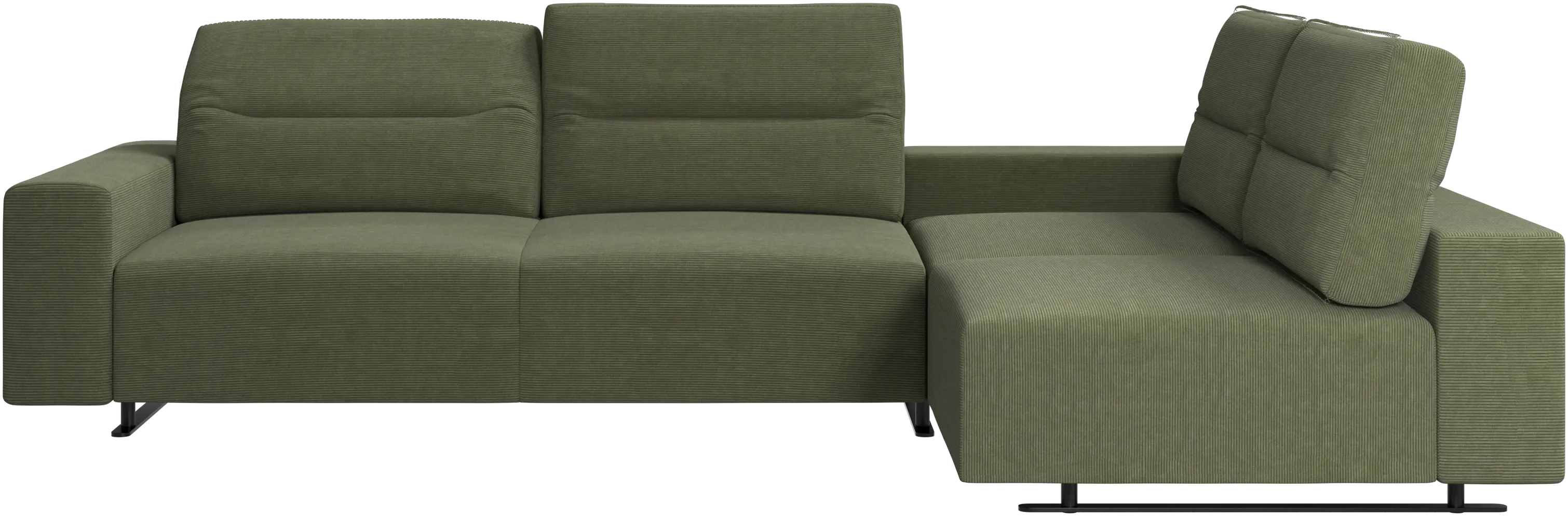 Canapé d'angle Hampton avec dossier ajustable et espace de rangement côté gauche