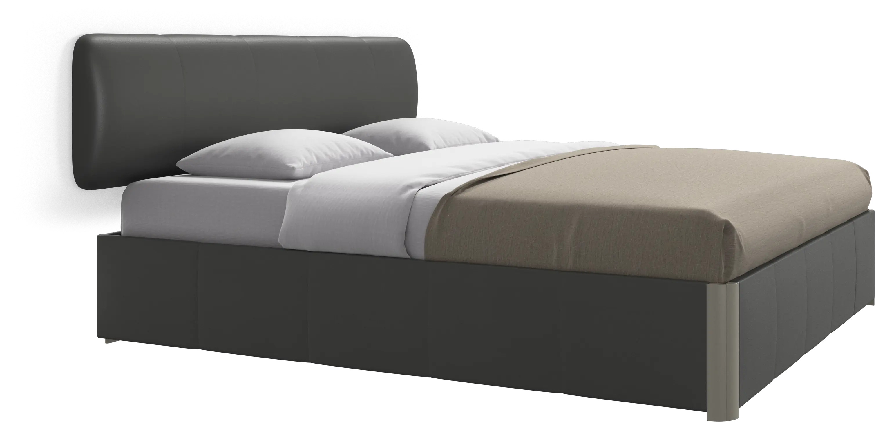 Element bed, wall-mounted headboard, with slats and storage solution, excl. mattress