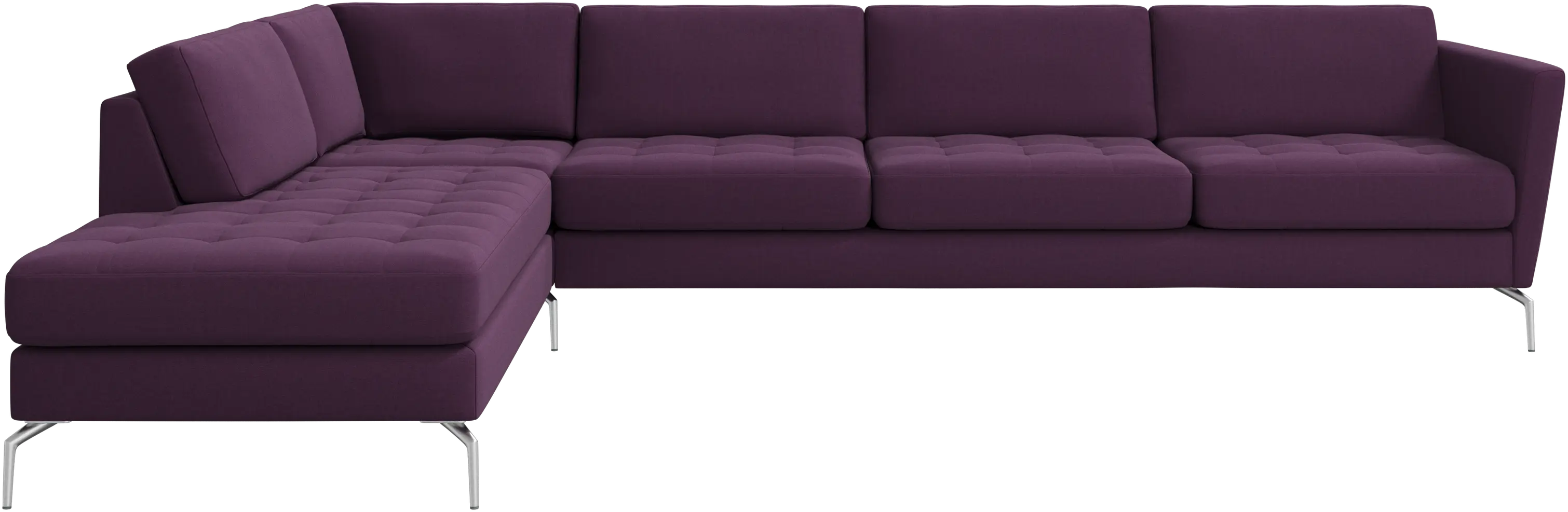 Osaka corner sofa with lounging unit, tufted seat