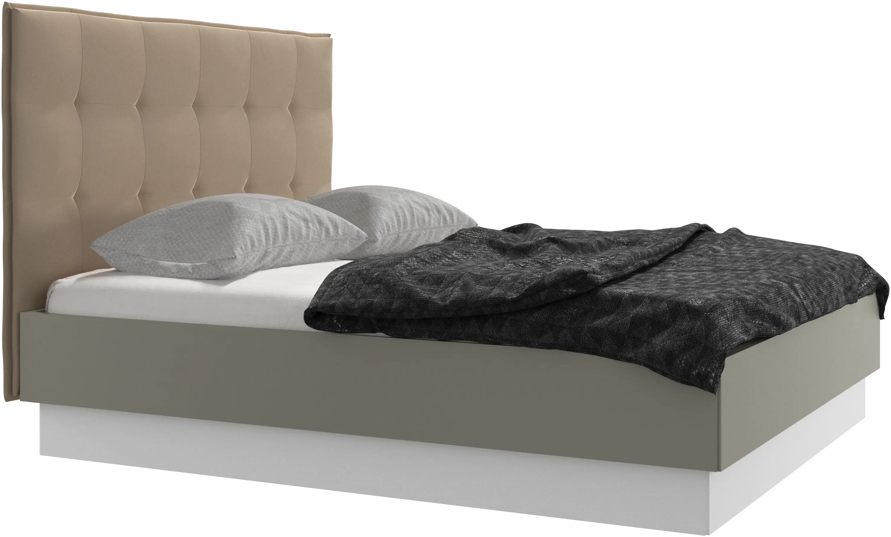 Cama con canapé Lugano, estructura elevable y tablado, no incluye colchón