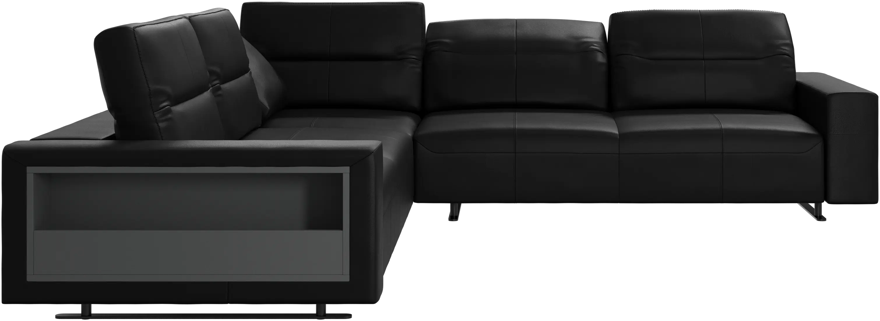 Hampton hjørnesofa med justerbar ryg og opbevaring i venstre side