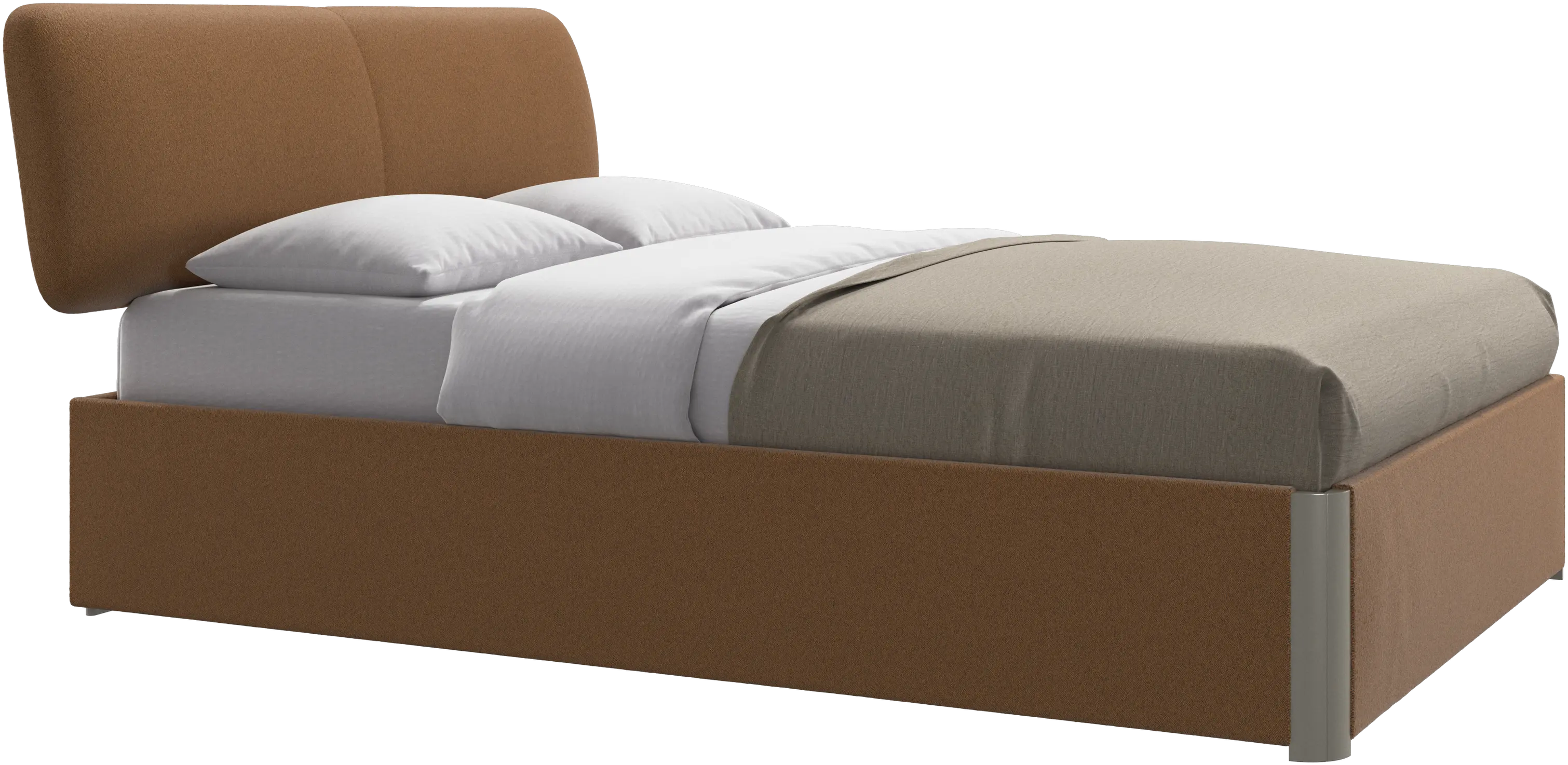 Element bed, bed-mounted headboard, with slats and storage solution, excl. mattress