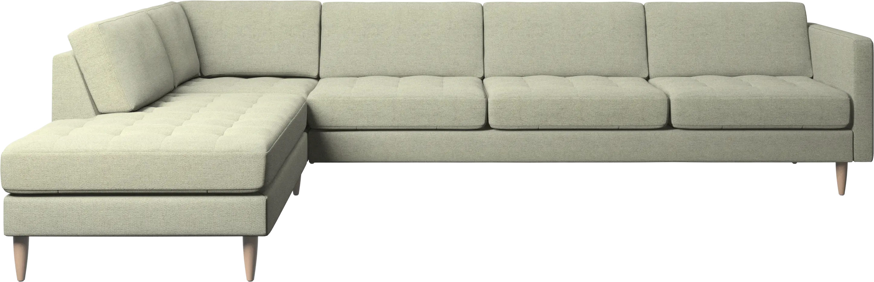 Osaka corner sofa with lounging unit, tufted seat