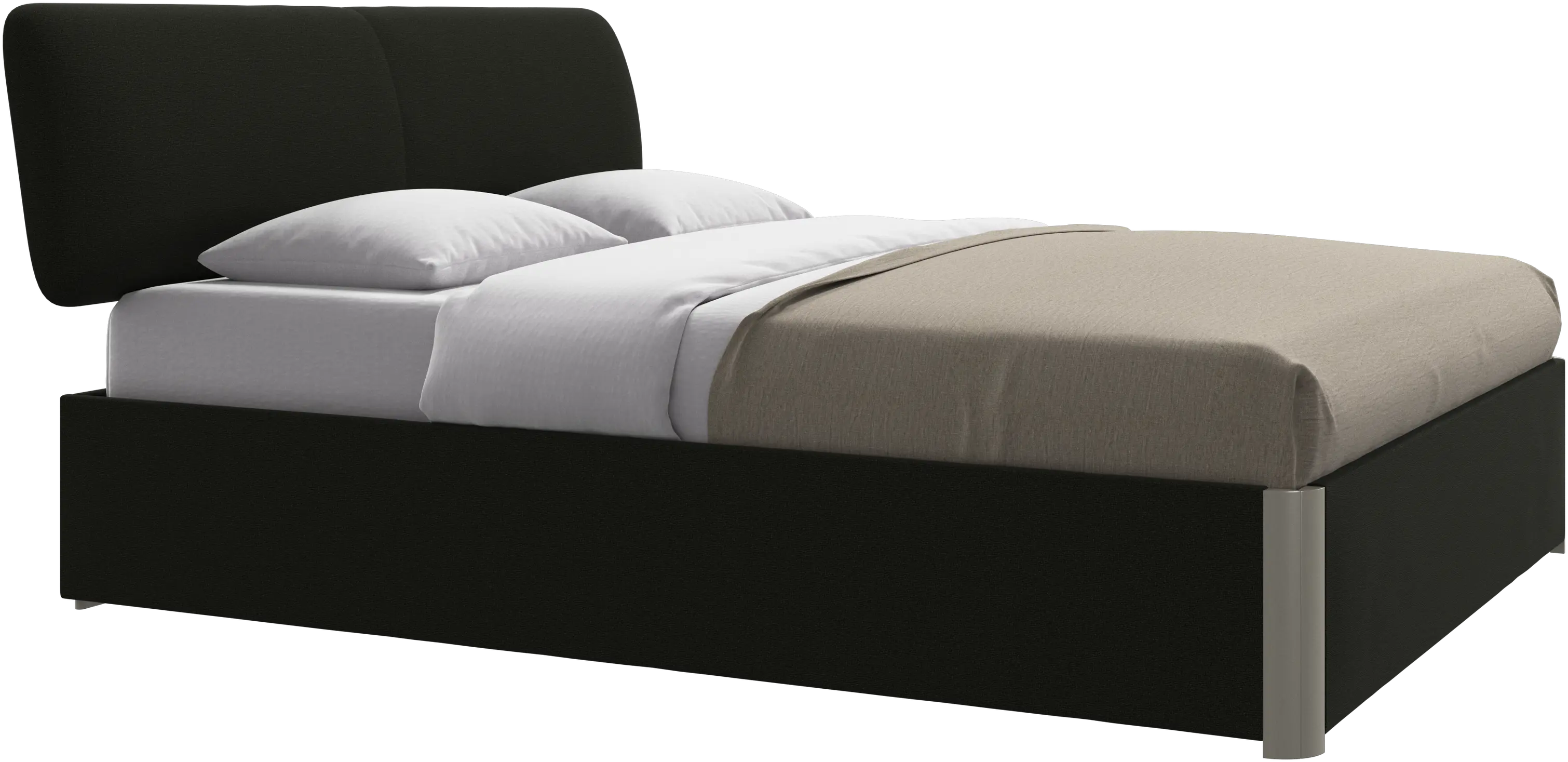 Element bed, bed-mounted headboard, with slats and storage solution, excl. mattress