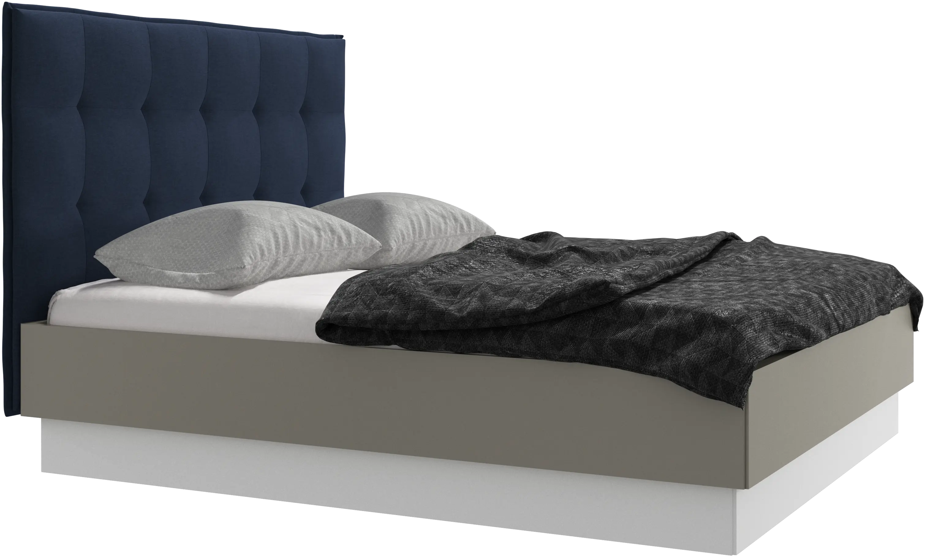 Lit Lugano avec rangement intégré, sommier inclus, hors matelas