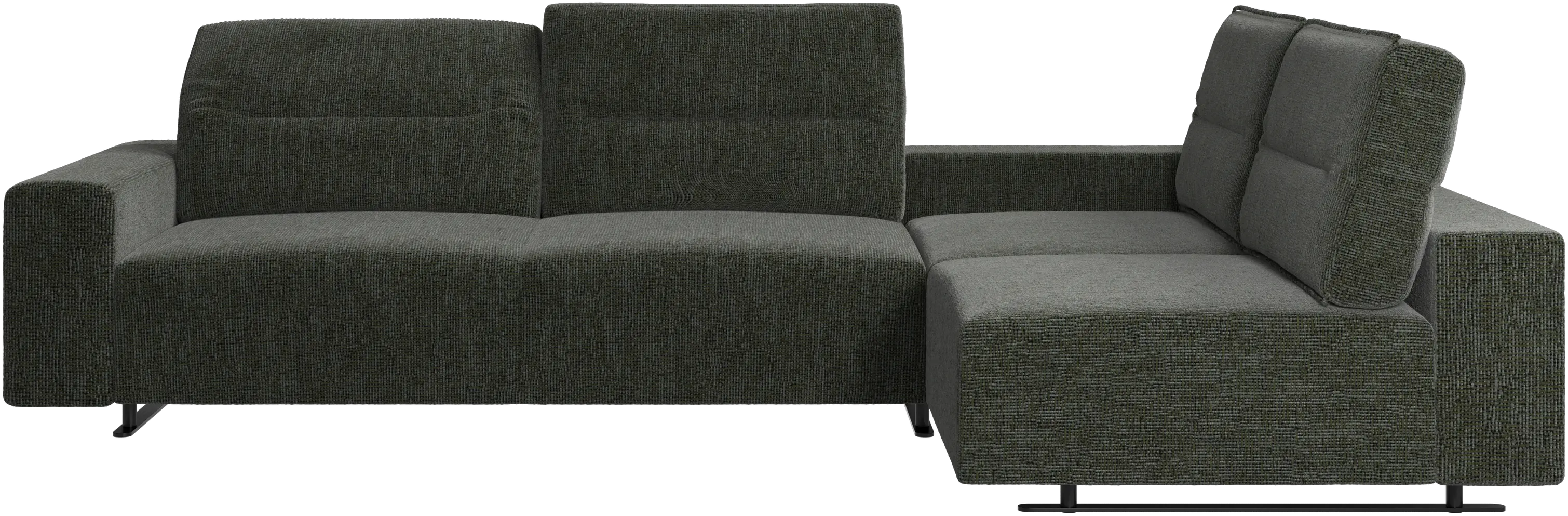Hampton corner sofa with adjustable back and storage on left side