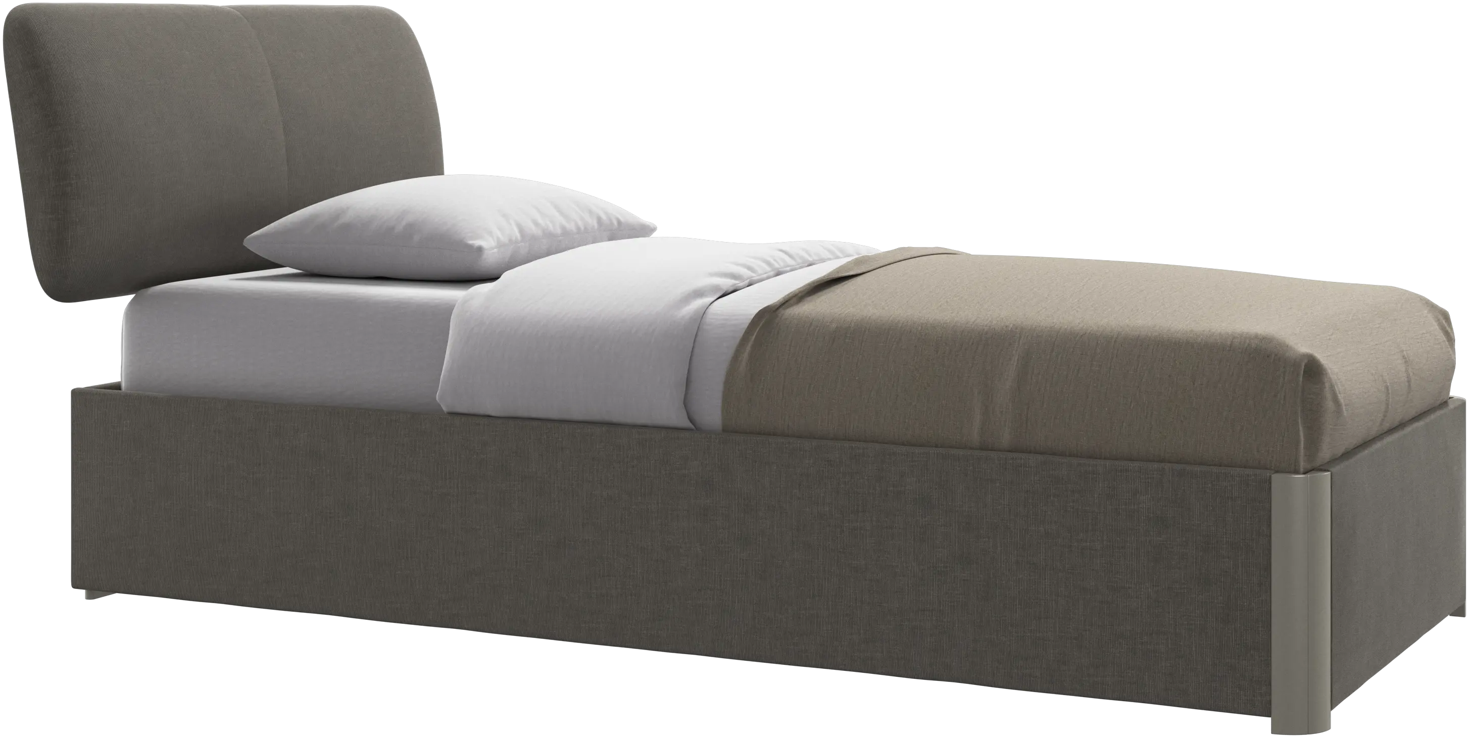 Element bed, bed-mounted headboard, with slats and storage solution, excl. mattress