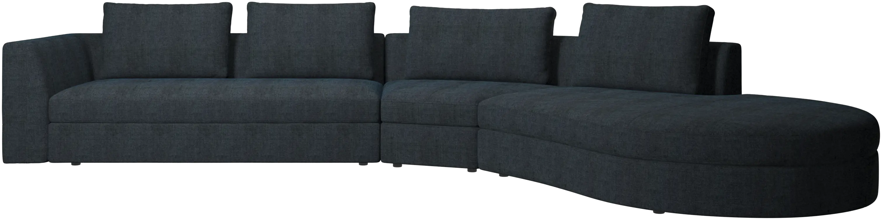 Bergamo sofa with round lounging unit,right