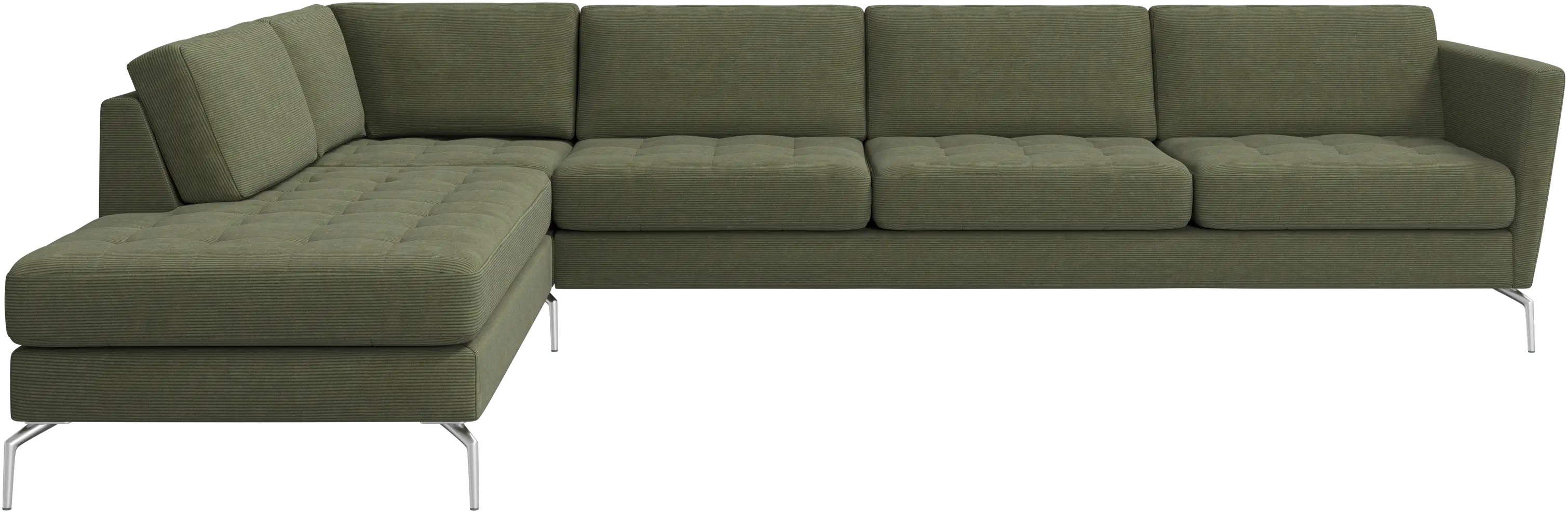 Osaka corner sofa with lounging unit, tufted seat