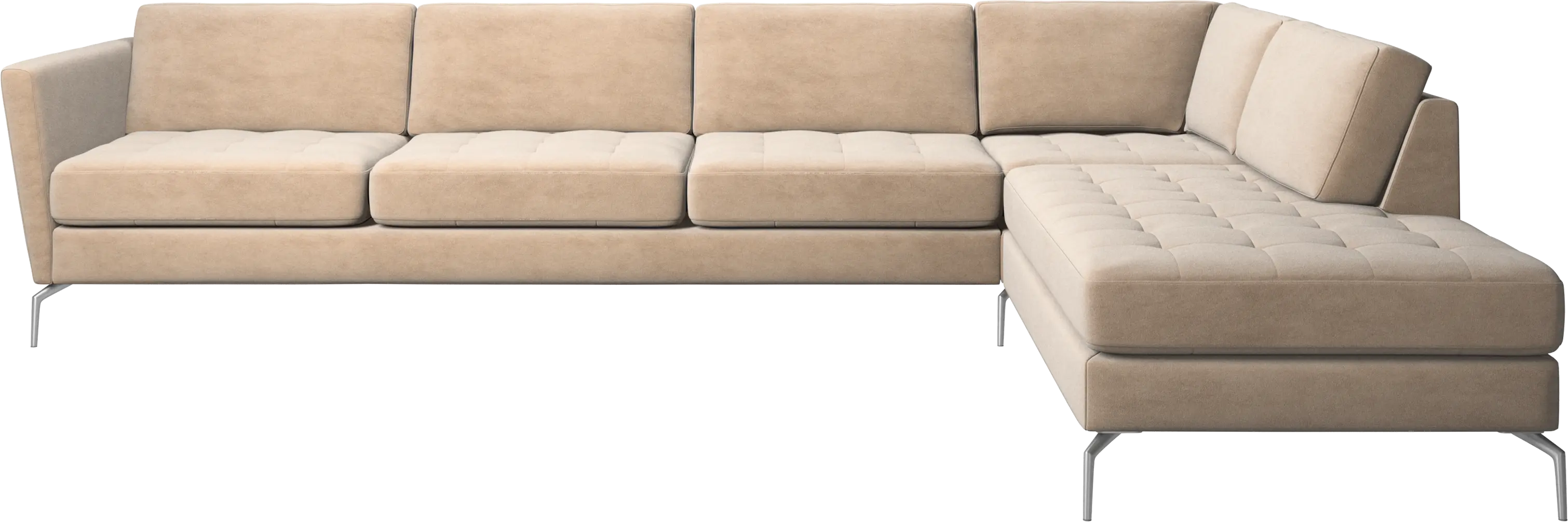 Osaka corner sofa with lounging unit, tufted seat