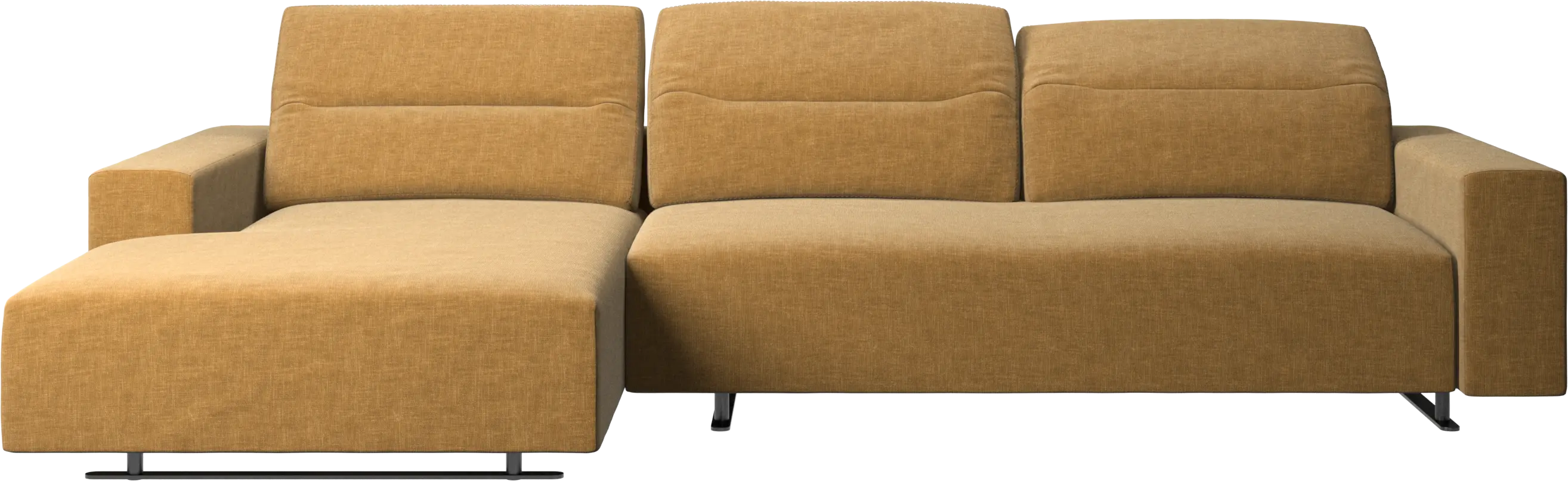 Hampton sofa with adjustable back, resting unit and storage both sides