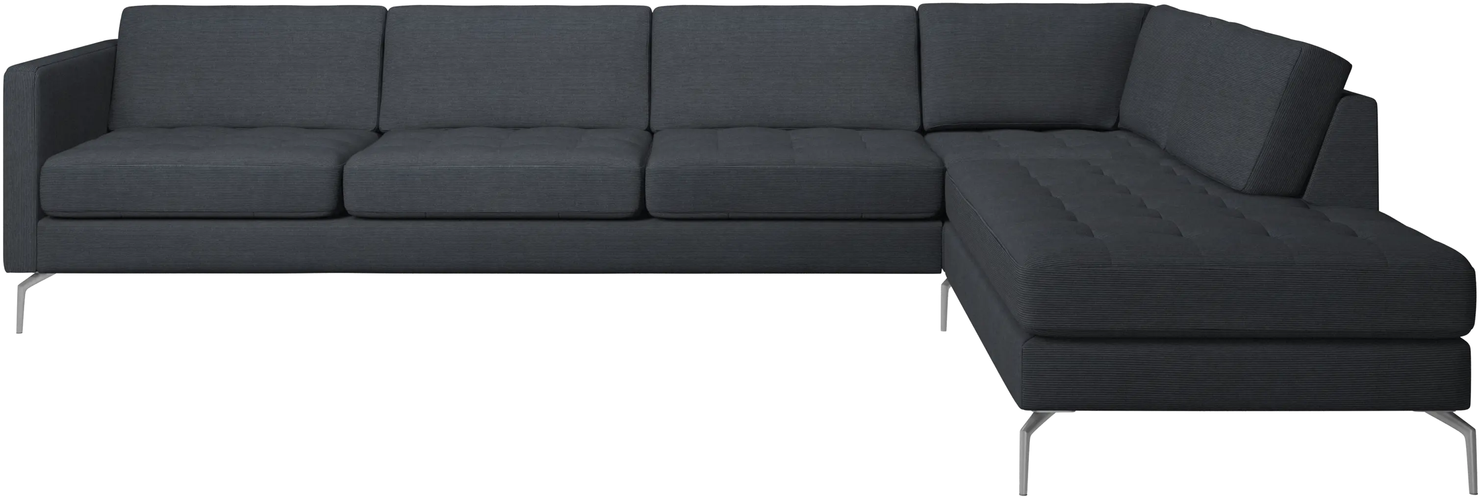 Osaka corner sofa with lounging unit, tufted seat
