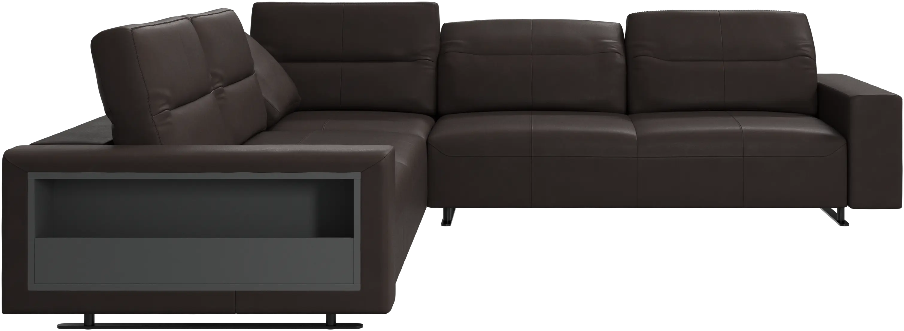 Hampton corner sofa with adjustable back and storage