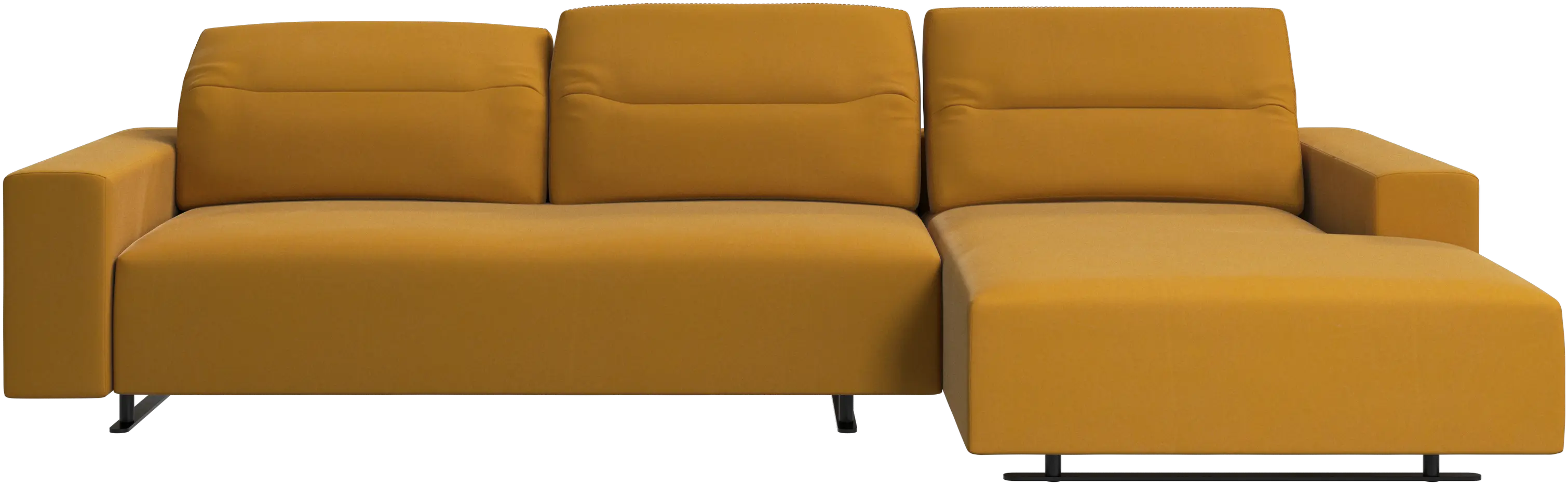 Hampton sofa with adjustable back, resting unit and storage right side
