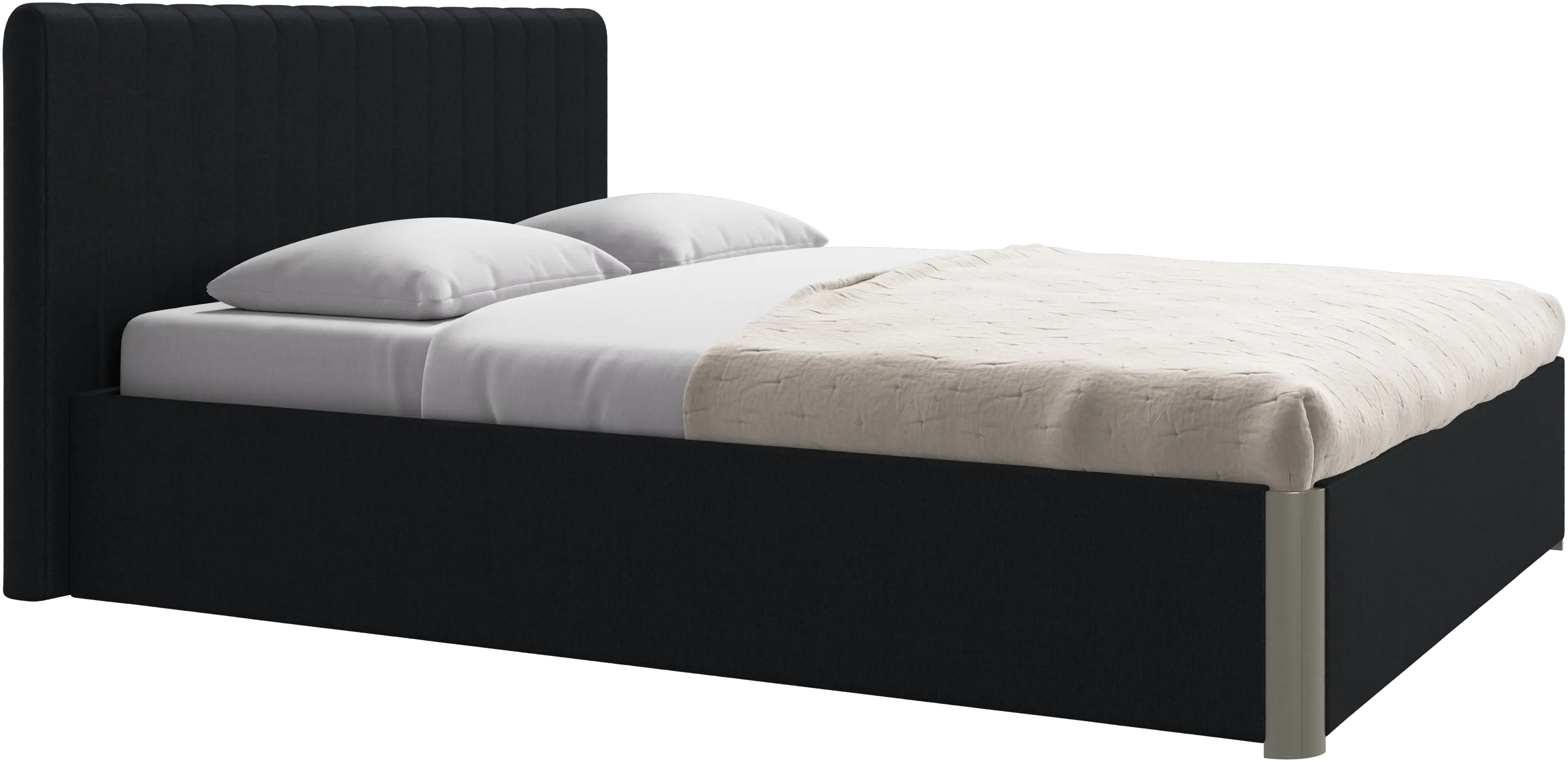 Element cama, cabecero montado en la cama, con láminas y solución de almacenamiento, excl. colchón