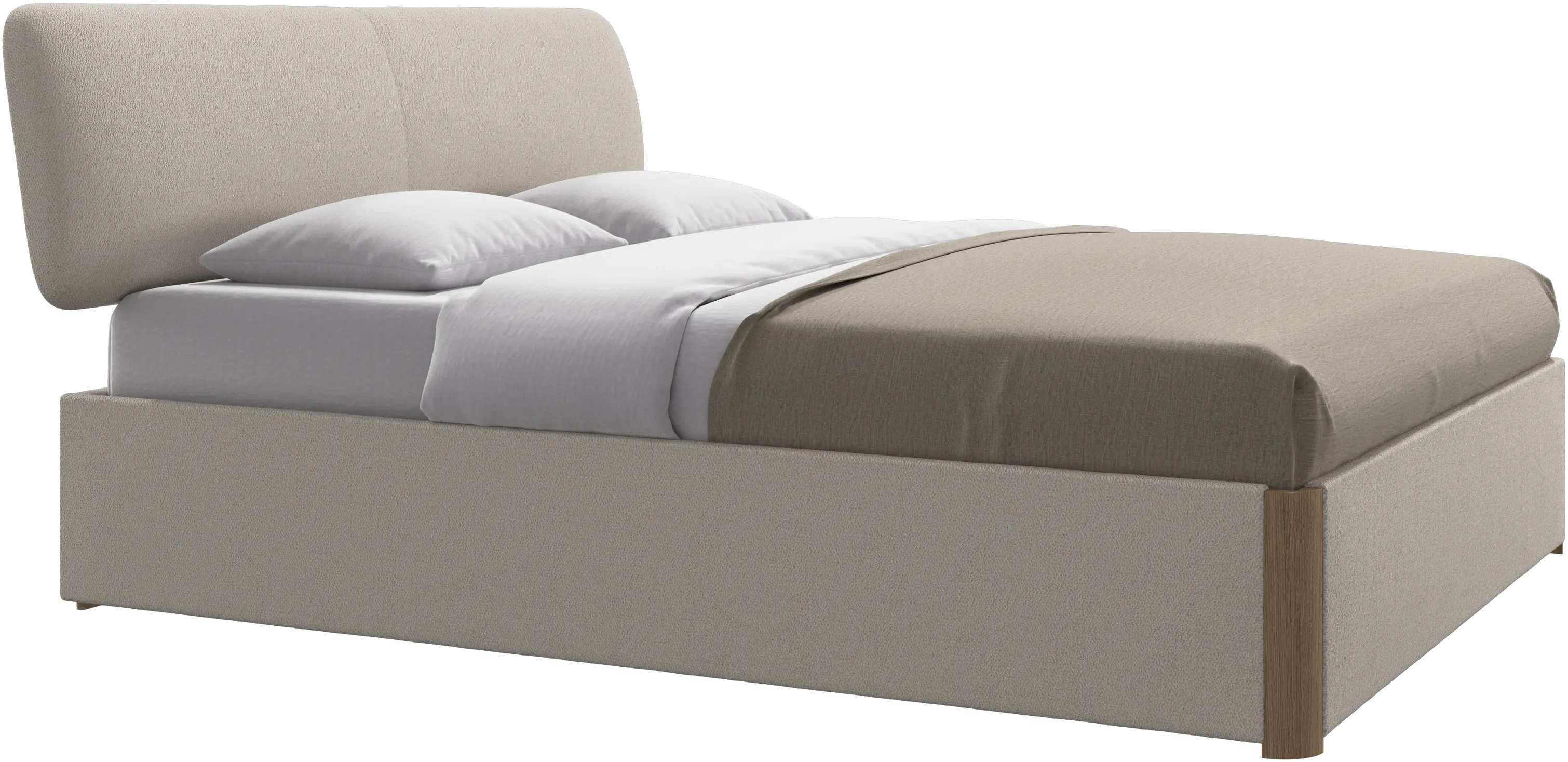 Element cama, cabecero montado en la cama, con láminas y solución de almacenamiento, excl. colchón