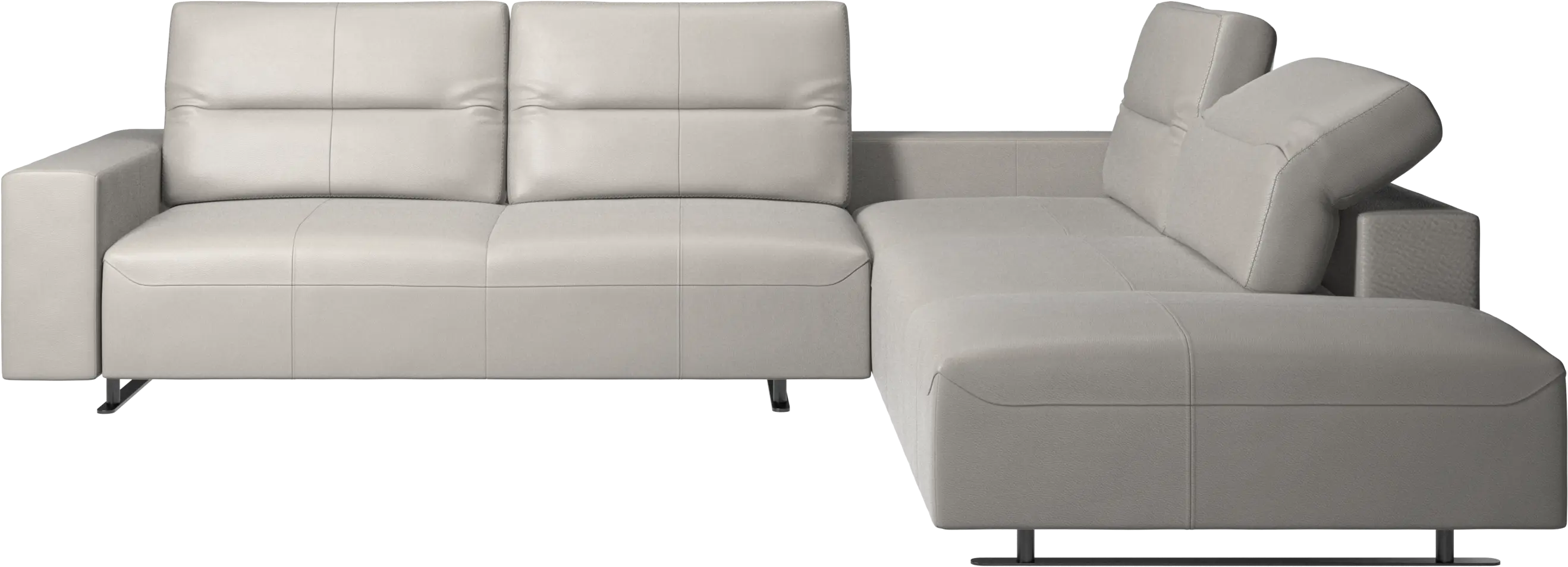 Hampton corner sofa with adjustable back and storage on left side