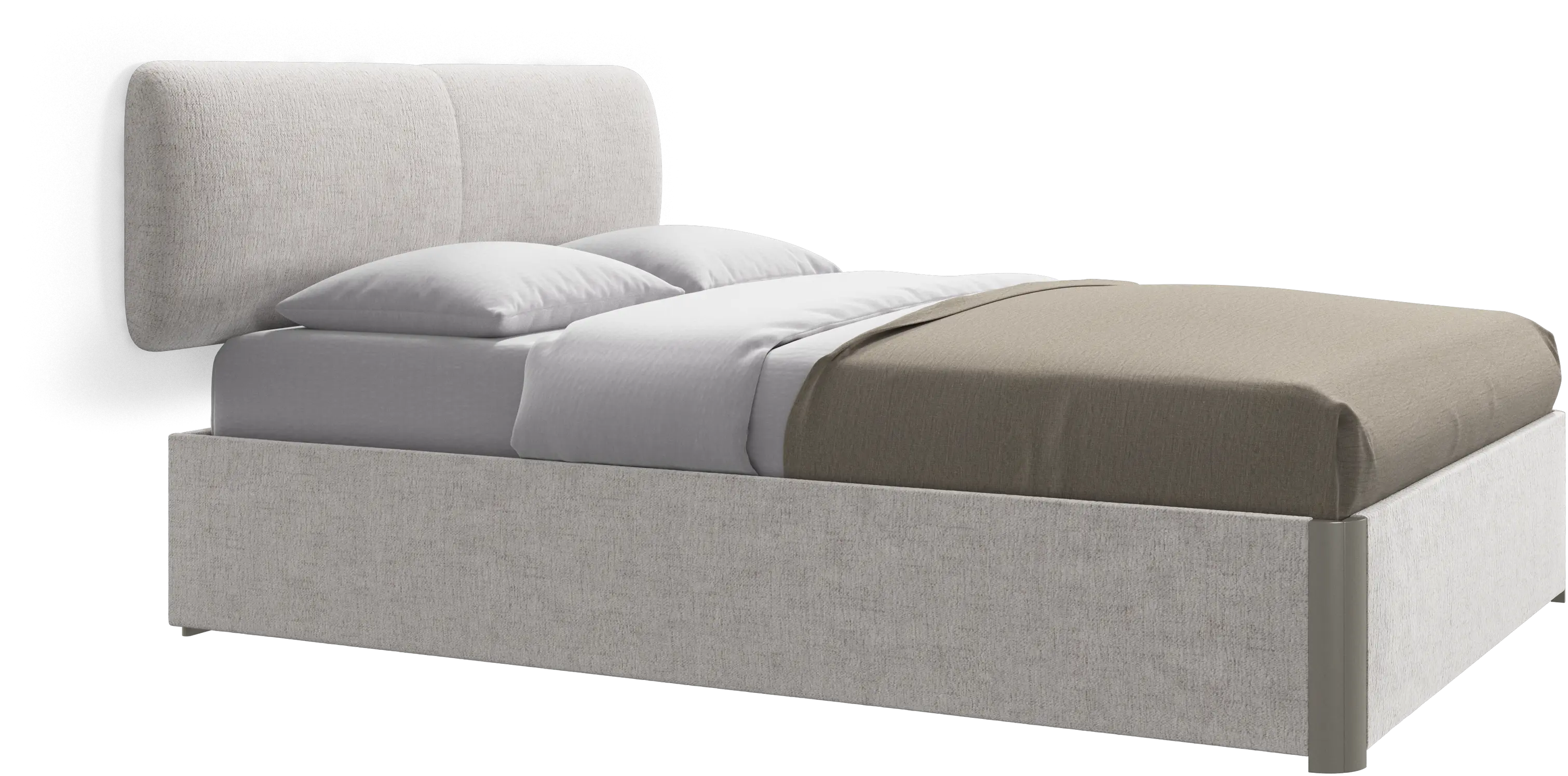 Element bed, wall-mounted headboard, with slats and storage solution, excl. mattress