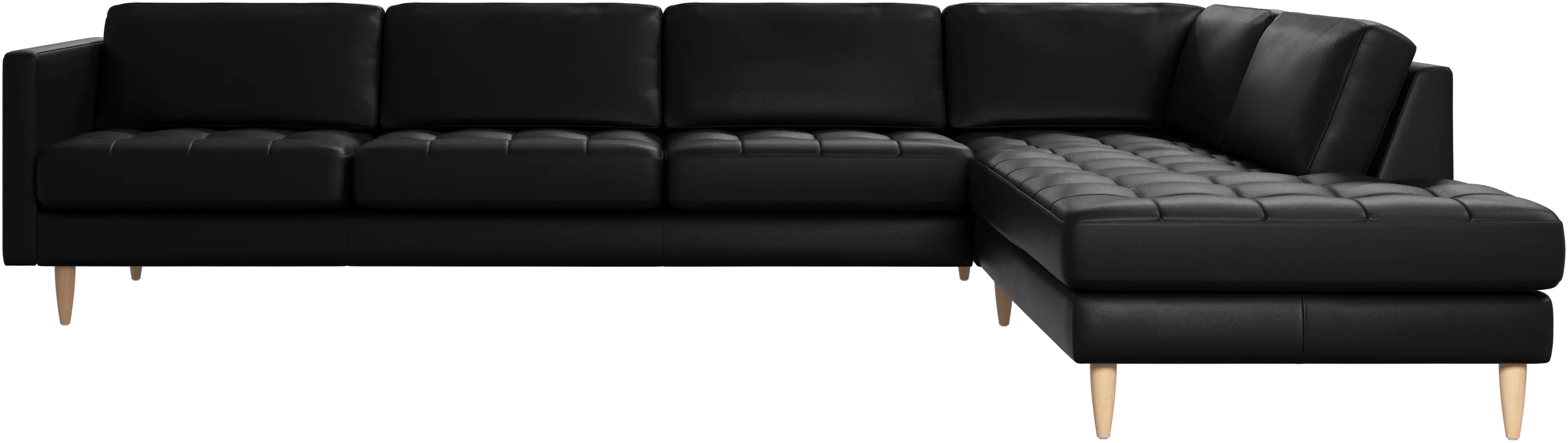Osaka hörnsoffa med loungemodul, sits med sömmar