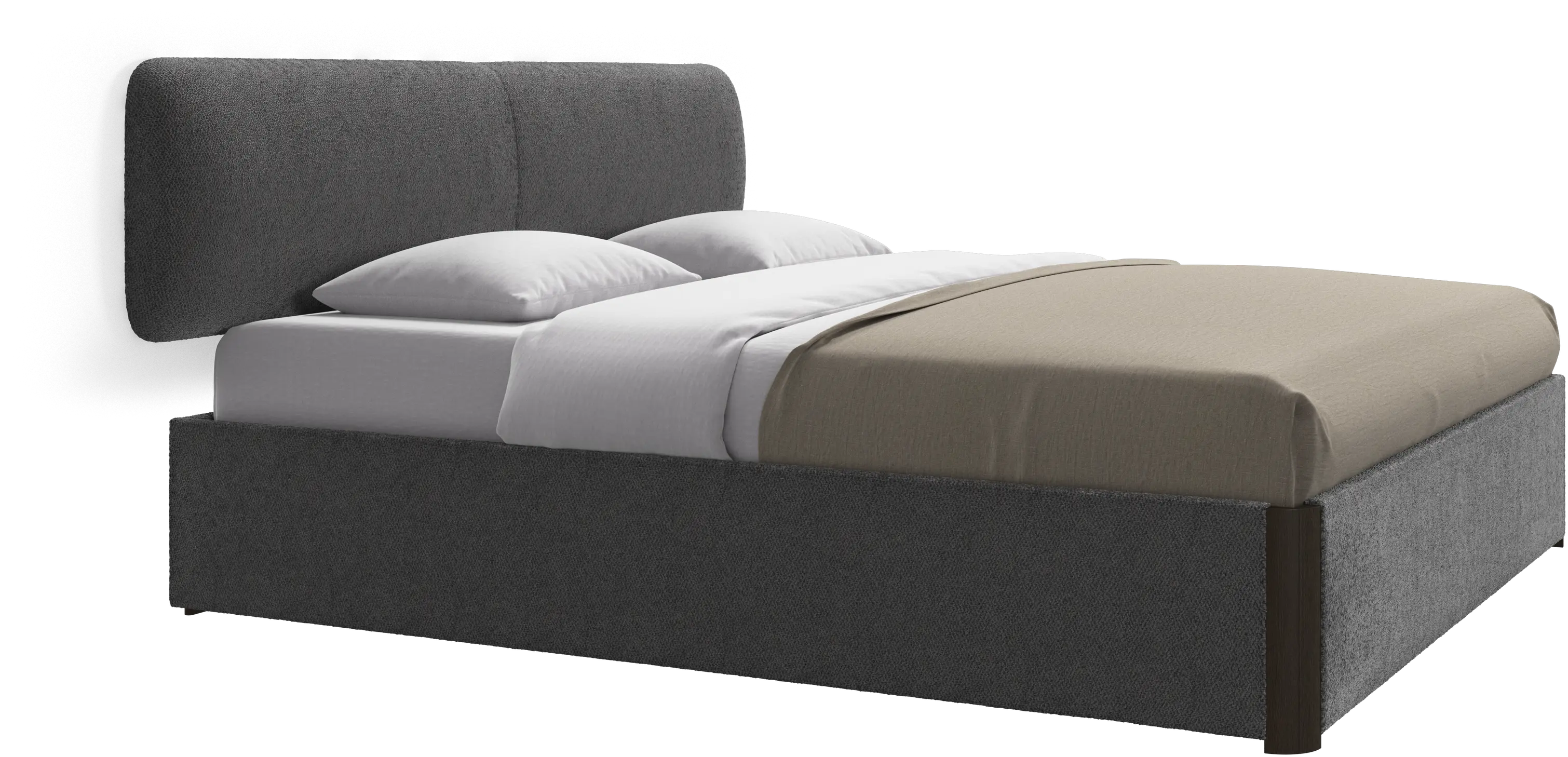 Element lit, tête de lit murale, avec lattes et solution de stockage, excl. matelas