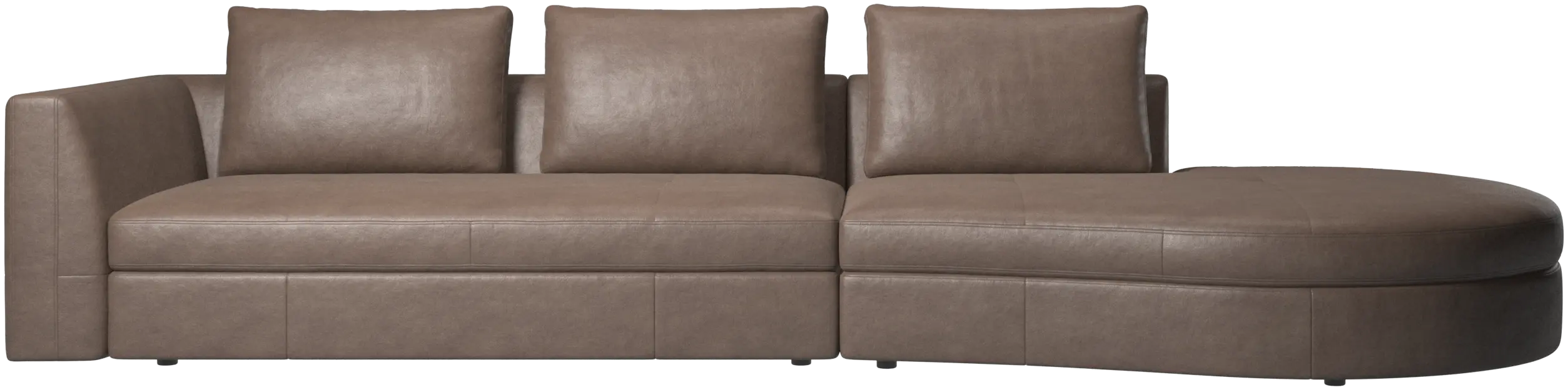 Bergamo sofa with round lounging unit,right