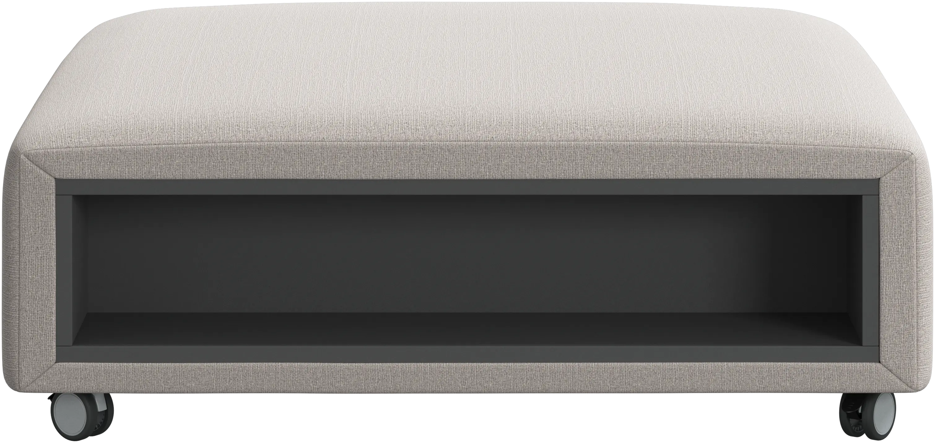 Hampton footstool on wheels with storage left and right sides