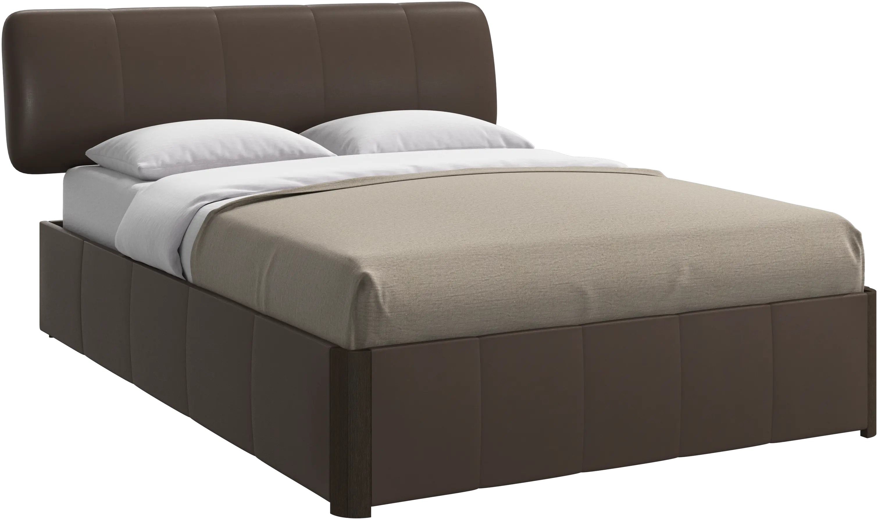 Element bed, bed-mounted headboard, with slats and storage solution, excl. mattress