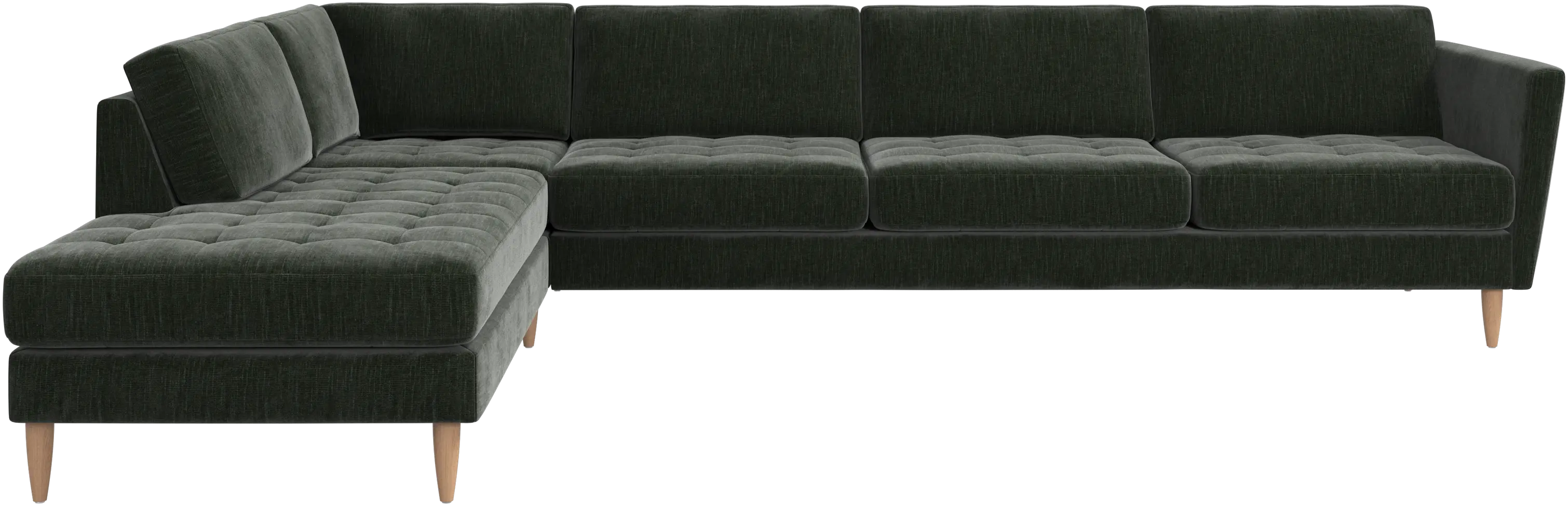 Osaka corner sofa with lounging unit, tufted seat