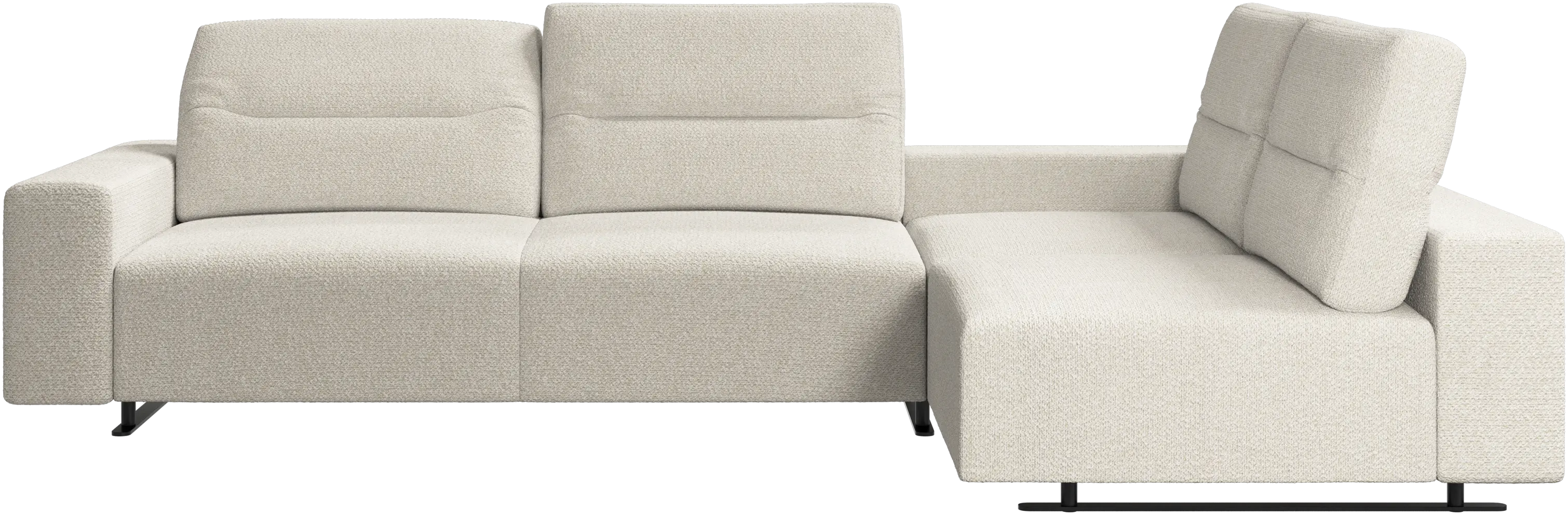 Hampton corner sofa with adjustable back and storage on left side